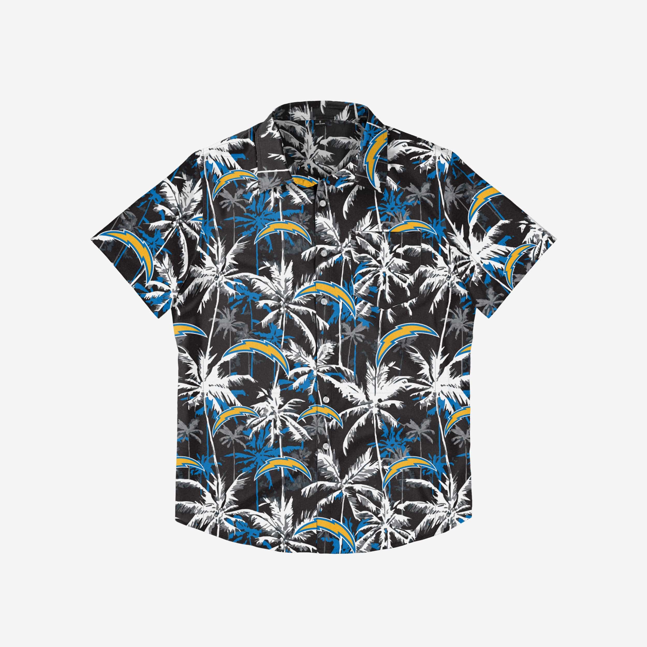 Los Angeles Chargers Black Floral Button Up Shirt - Image 3