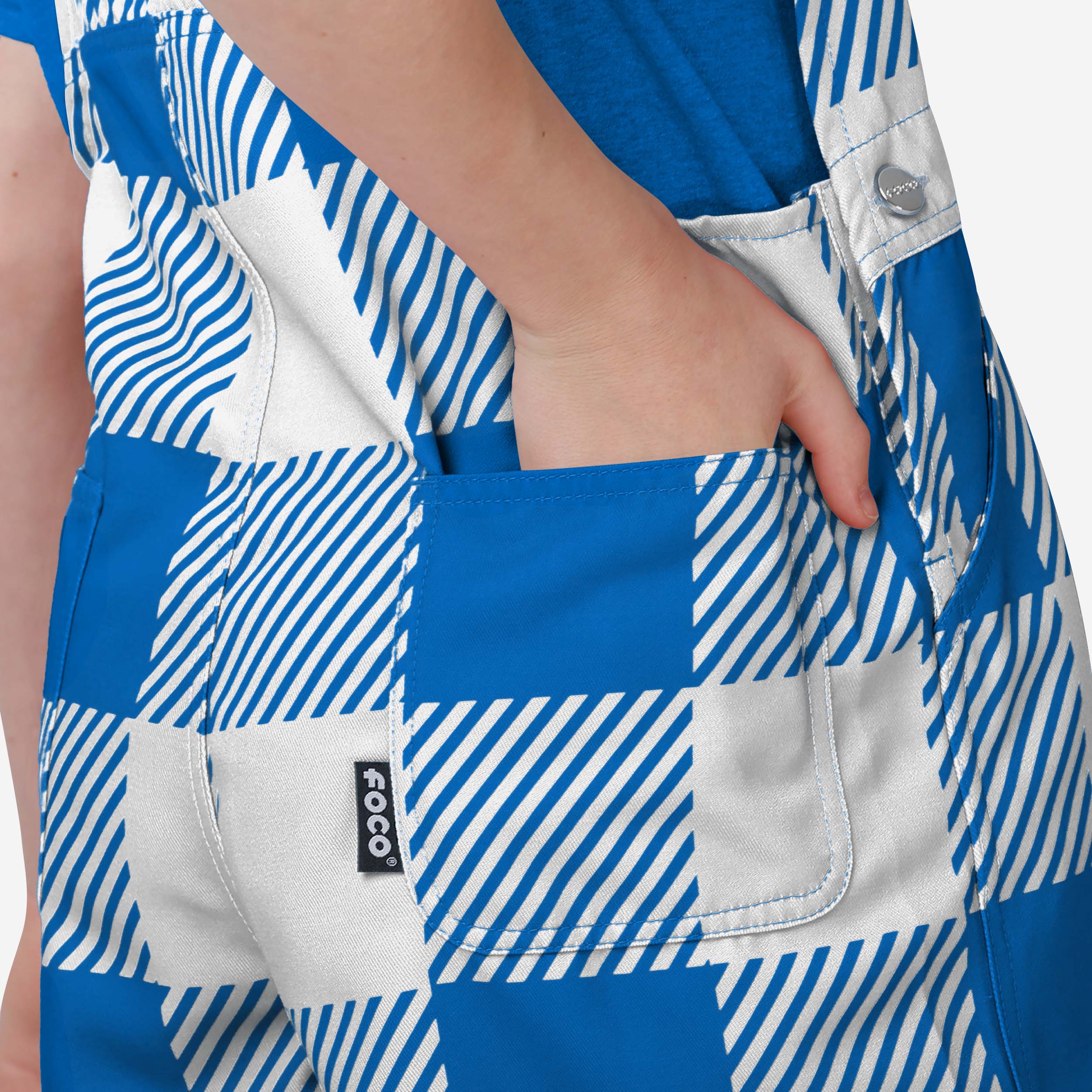 Los Angeles Chargers Buffalo Youth Plaid Bib Overalls - Image 6