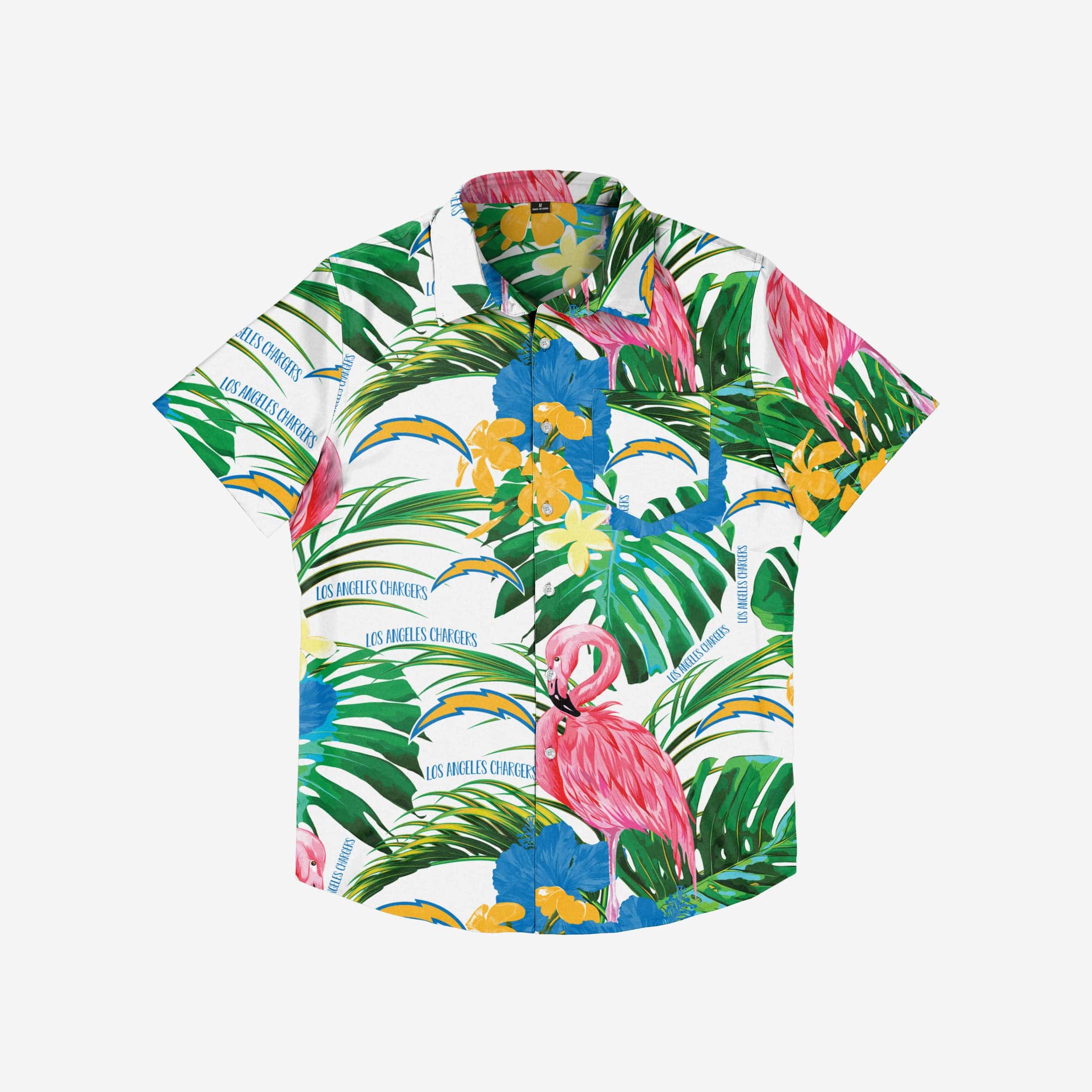 Los Angeles Chargers Flamingo Button Up Shirt - Image 3