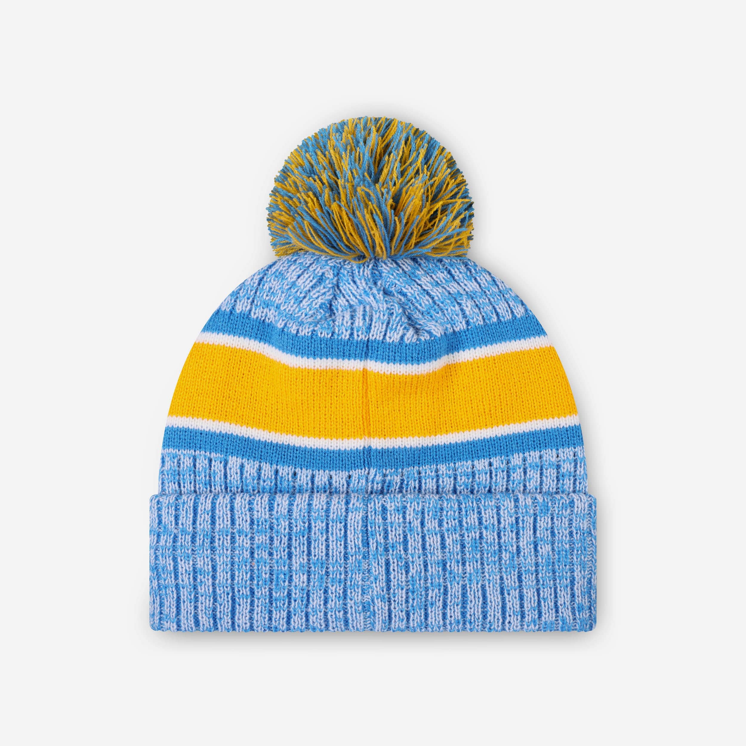 Los Angeles Chargers Heather Team Stripe Lined Pom Beanie - Image 2