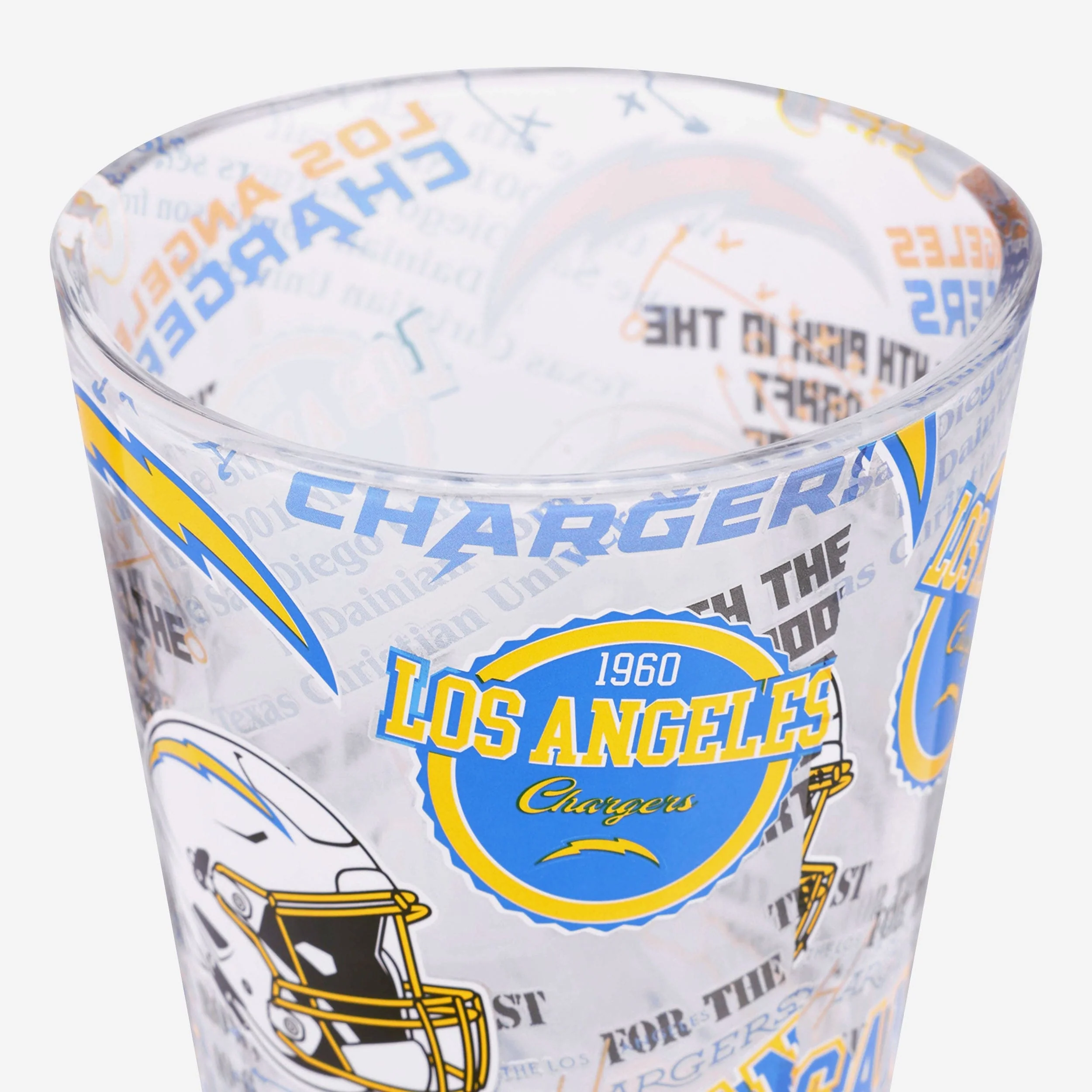 Los Angeles Chargers Historic Print Pint Glass - Image 4