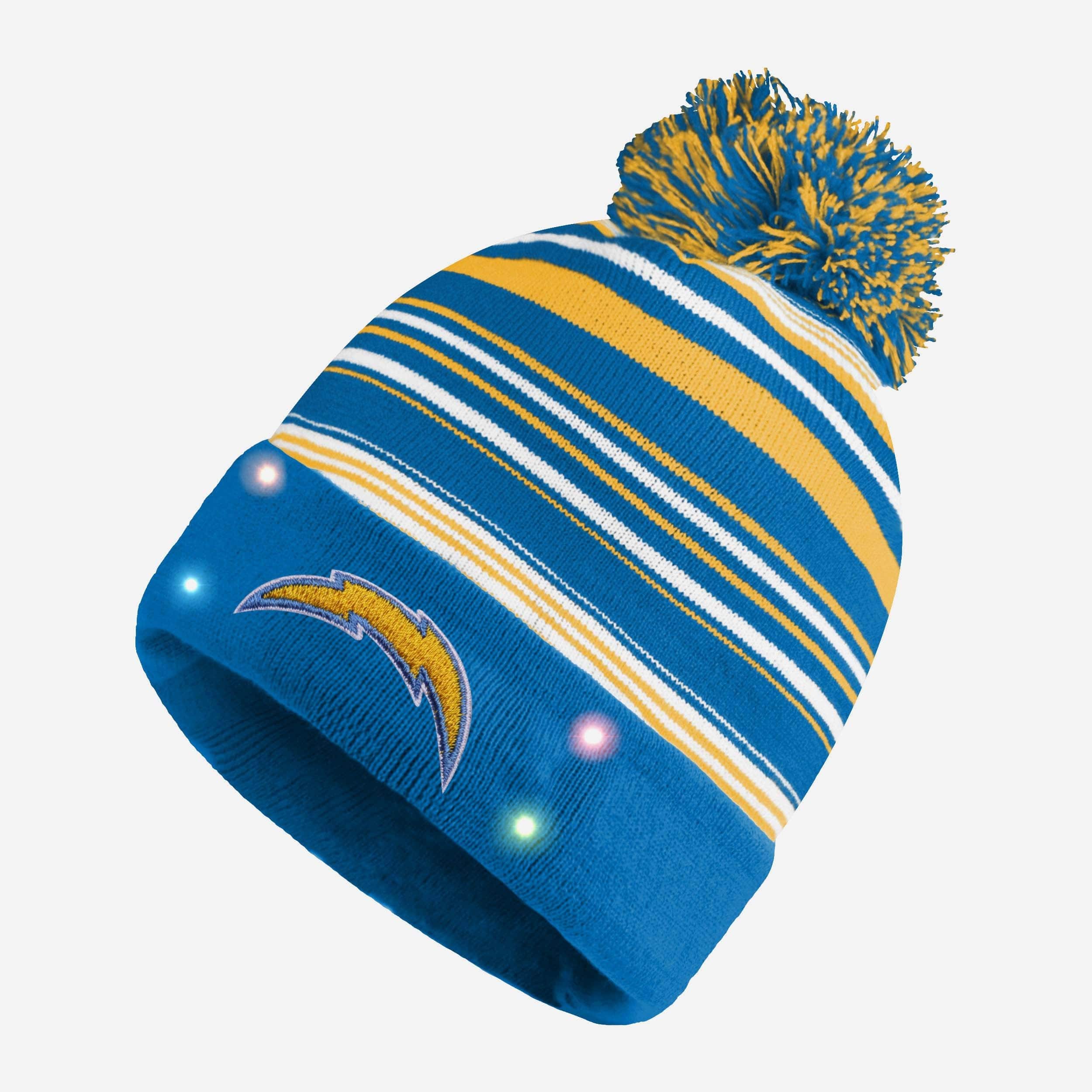 Los Angeles Chargers Horizontal Stripe Light Up Beanie