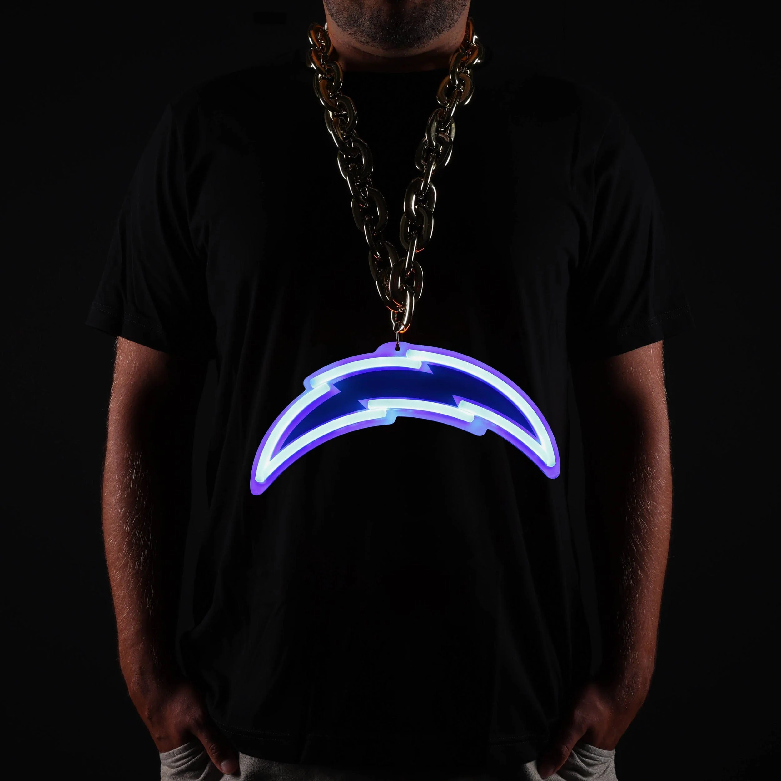 Los Angeles Chargers Neon Light Up Big Logo Chain - Image 3