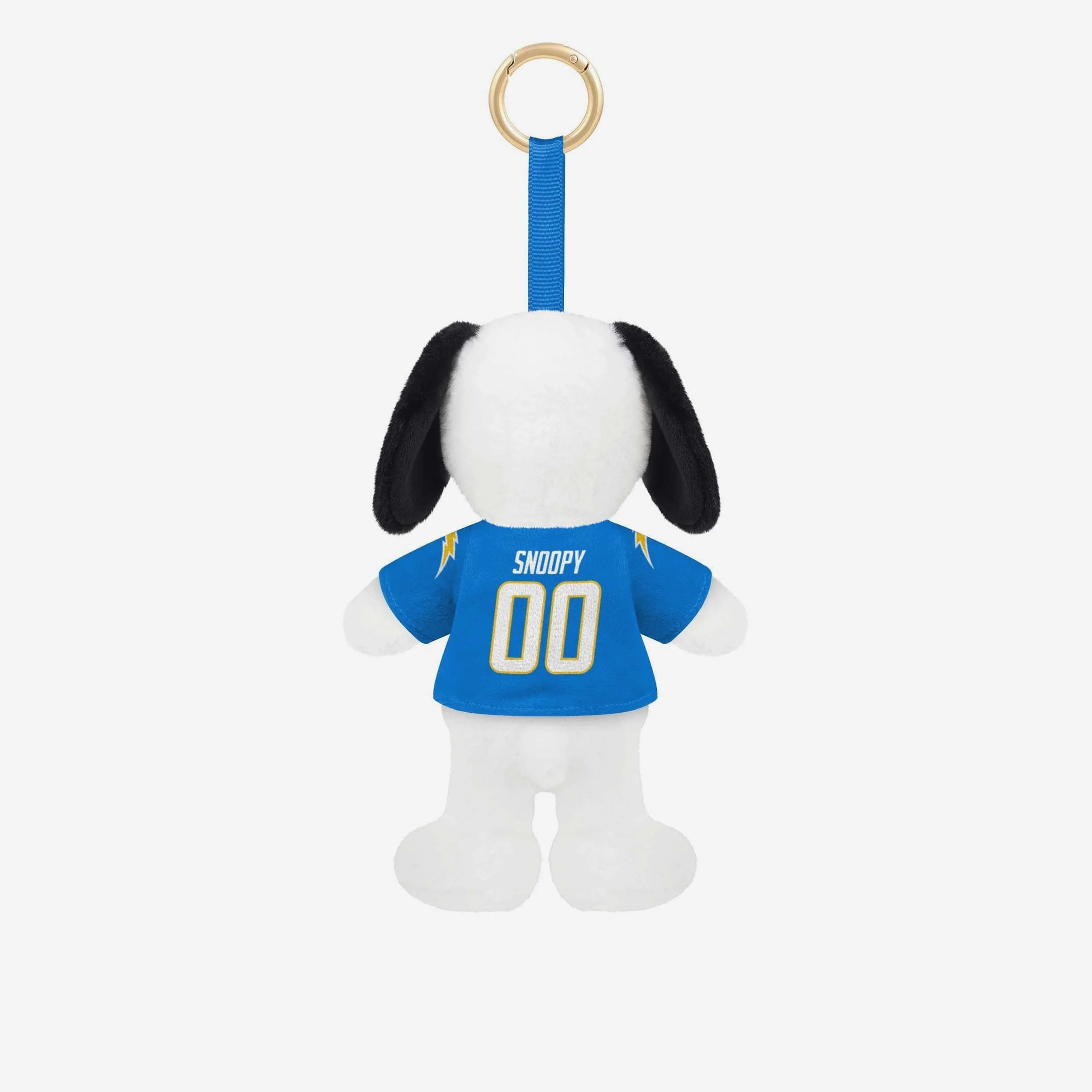 Los Angeles Chargers Plush Snoopy Peanuts Bag Charm Keychain - Image 2