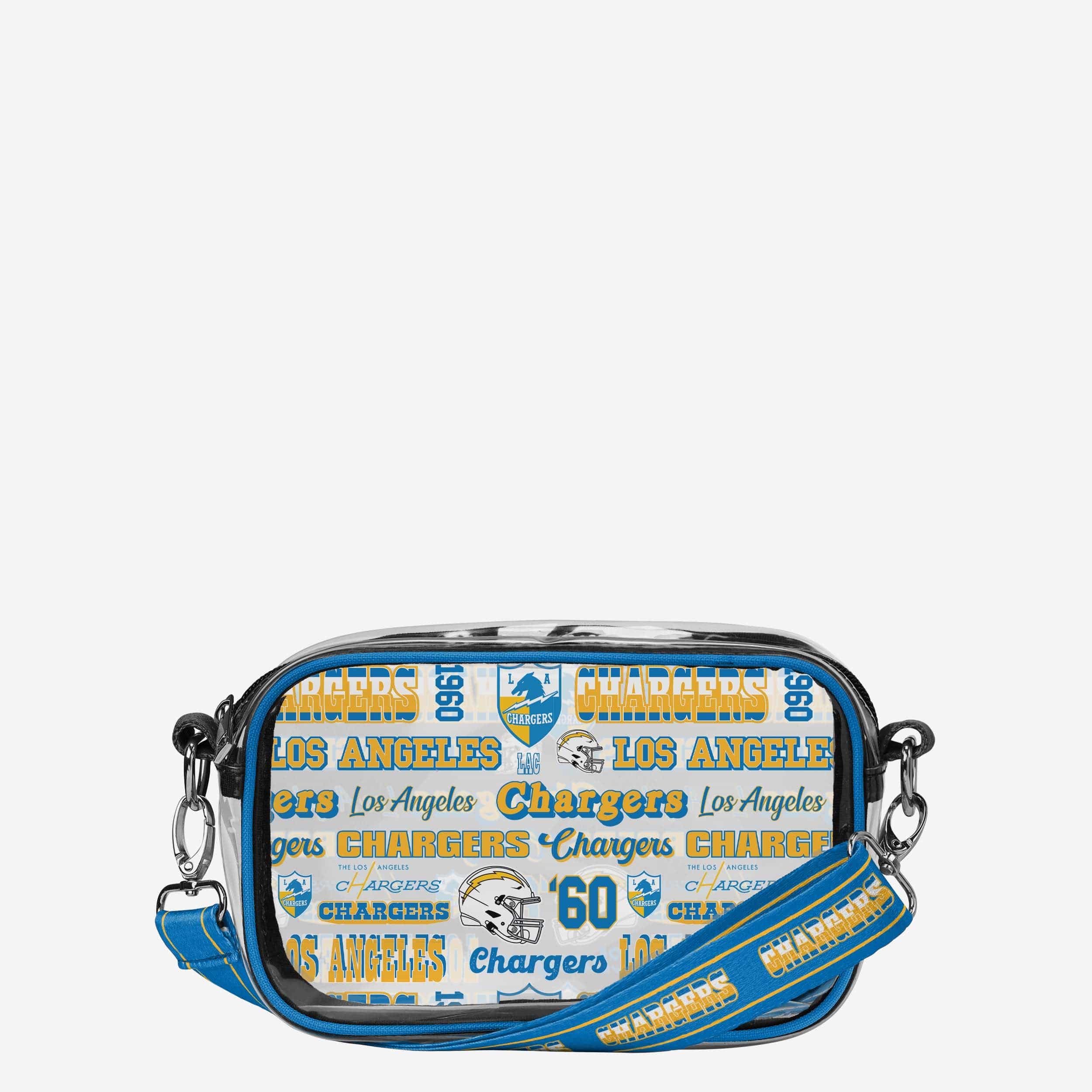 Los Angeles Chargers Repeat Retro Print Clear Crossbody Bag