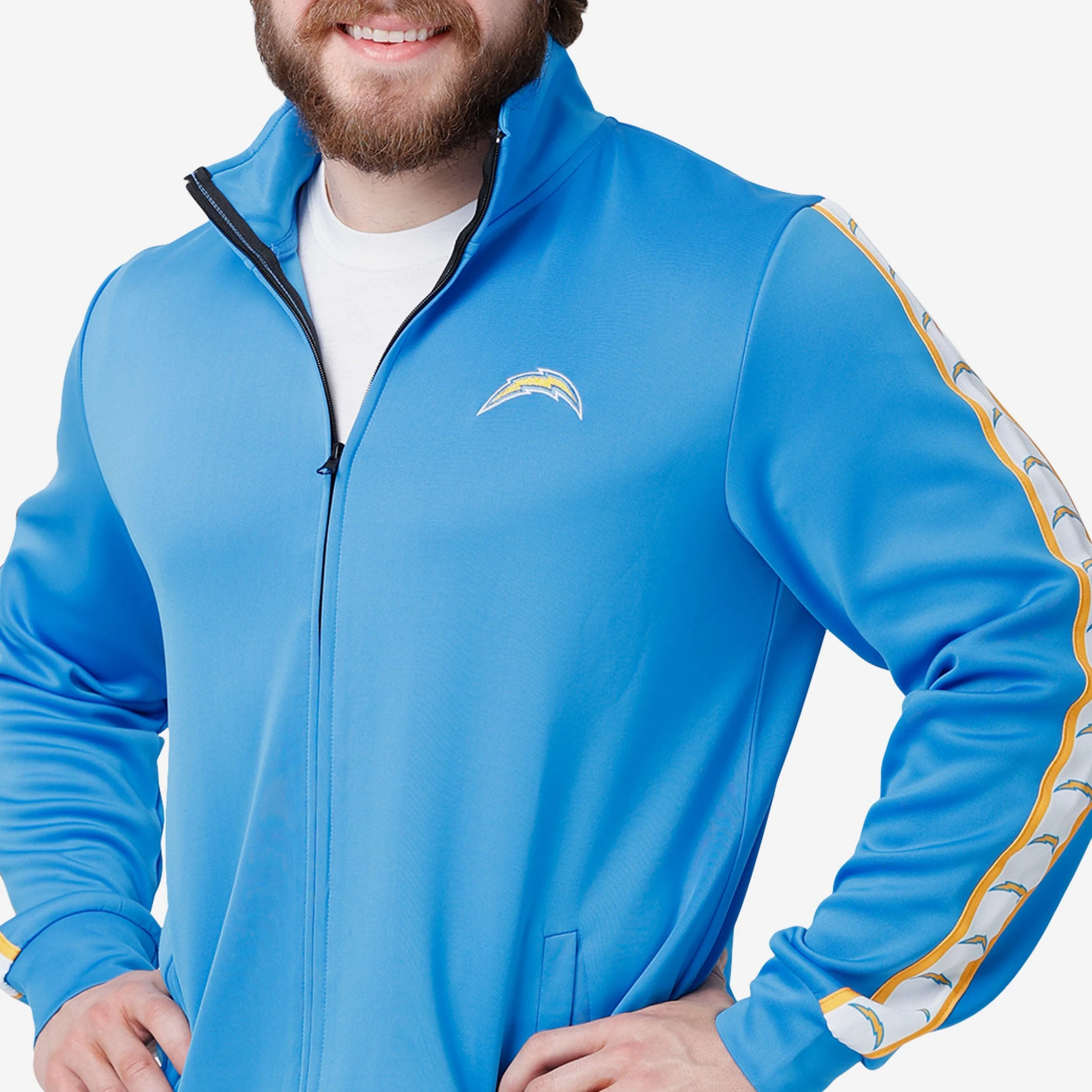 Los Angeles Chargers Stripe Logo Track Jacket - Image 3