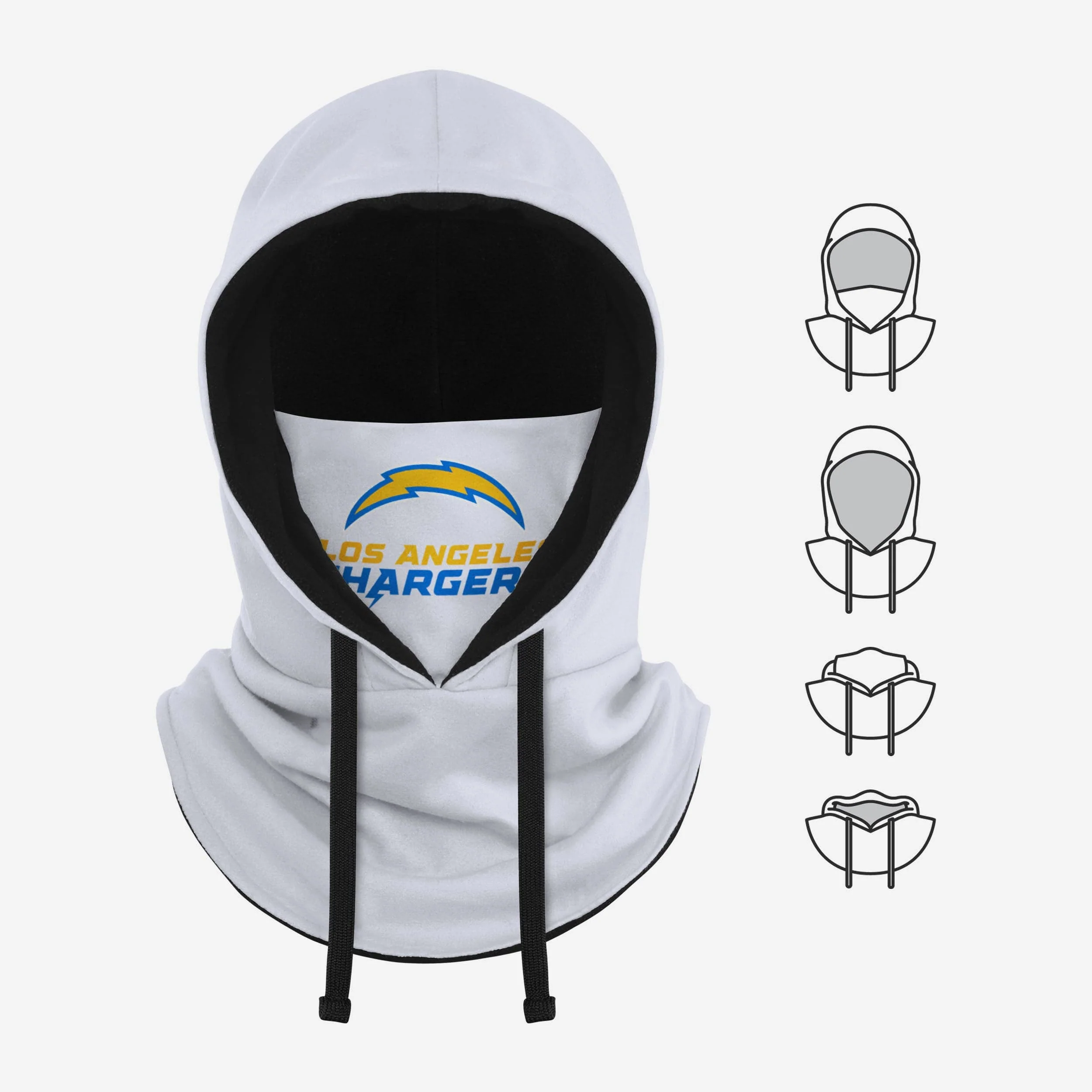 Los Angeles Chargers White Drawstring Hooded Gaiter - Image 5