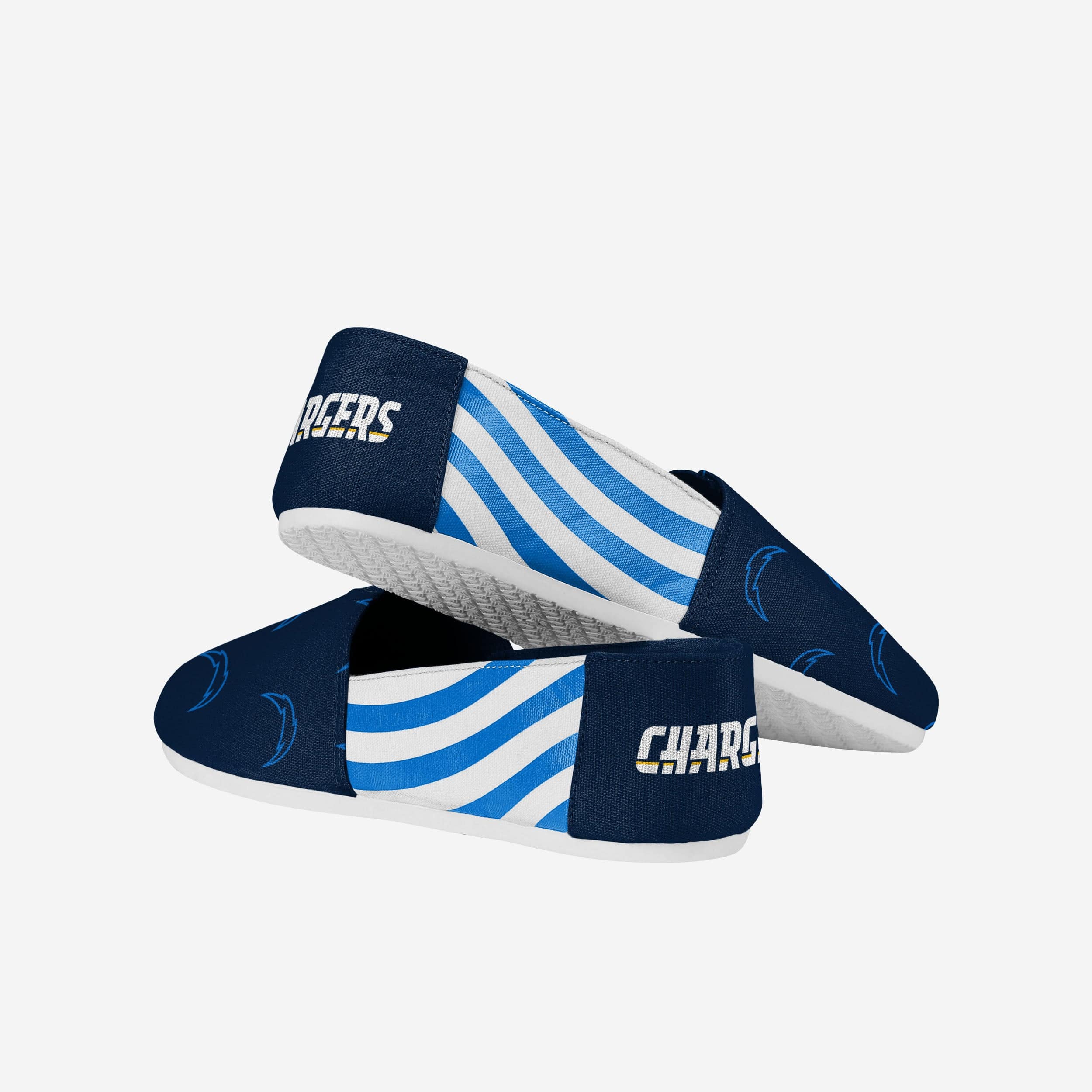Los Angeles Chargers Womens Stripe Canvas Shoe - Image 3