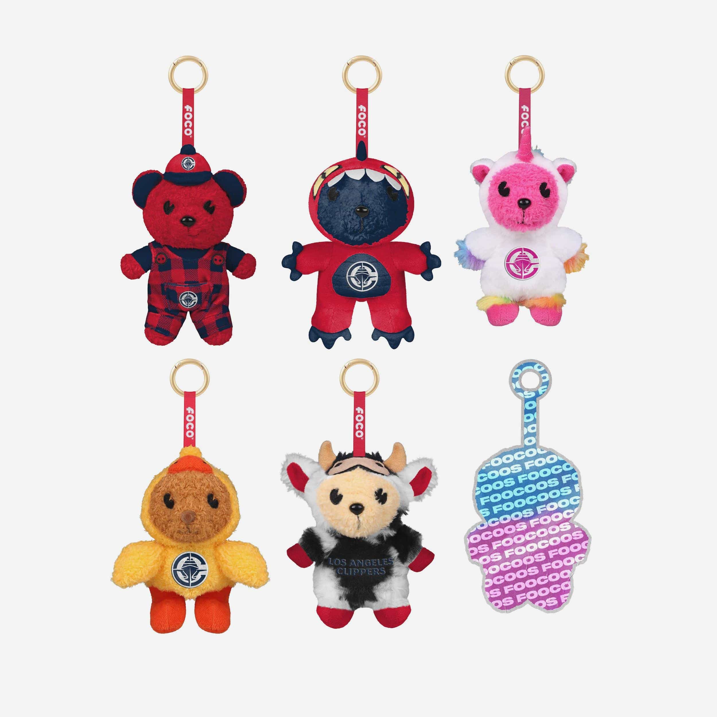 Los Angeles Clippers FOOCOOS Plush Bag Charm Keychain Blind Box Series 1