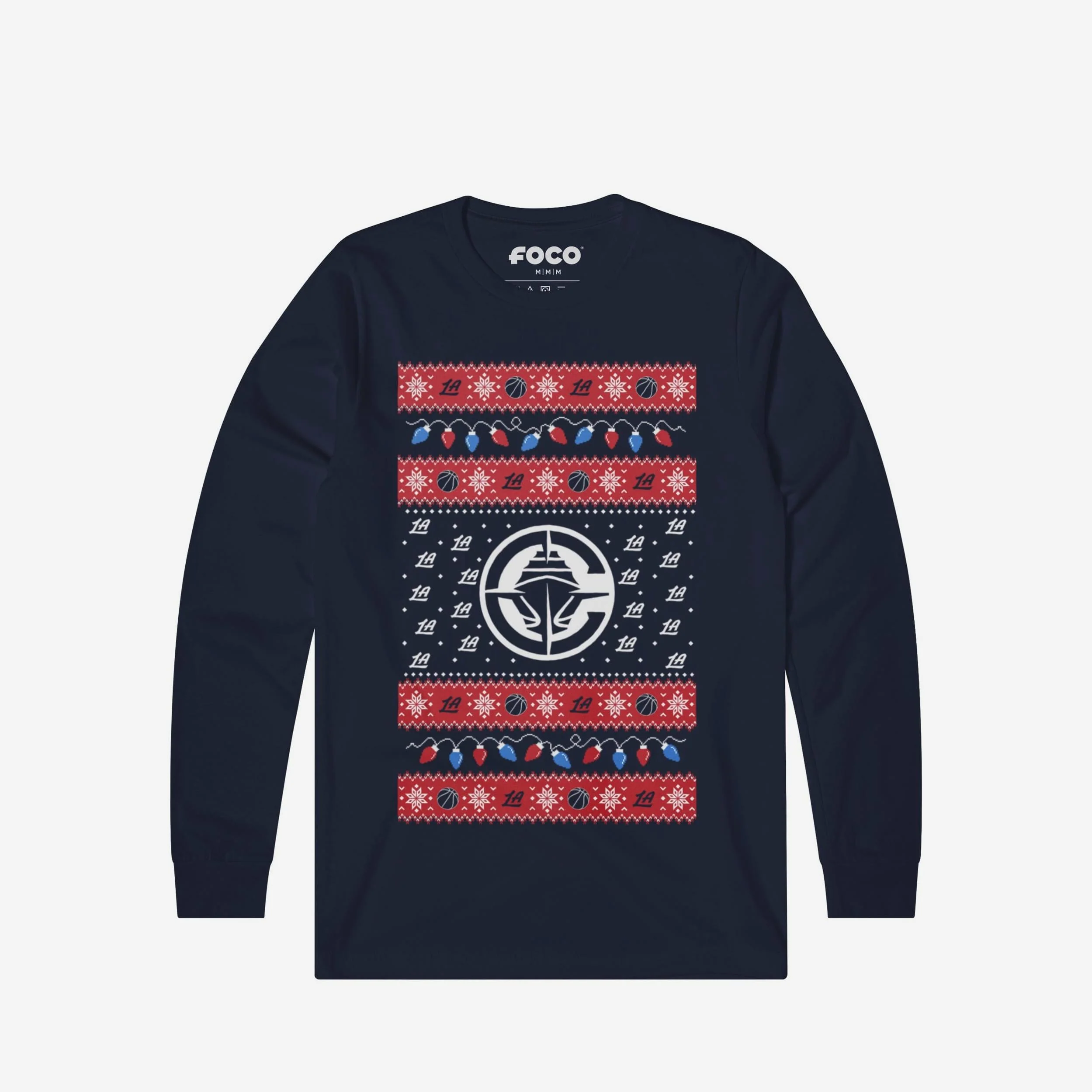 Los Angeles Clippers Holiday Lights Sweater Long Sleeve T-Shirt