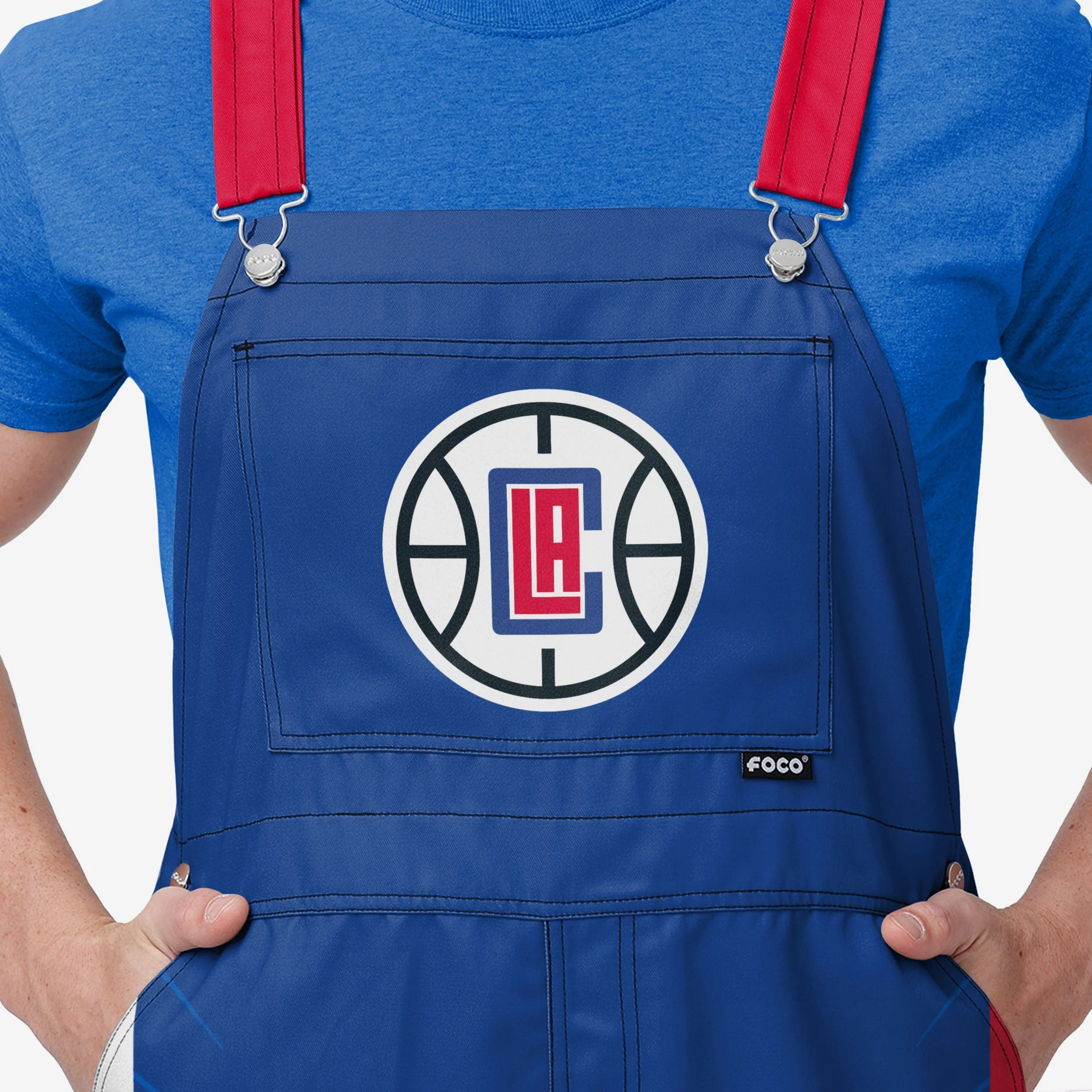Los Angeles Clippers Mens Team Stripe Bib Overalls - Image 3