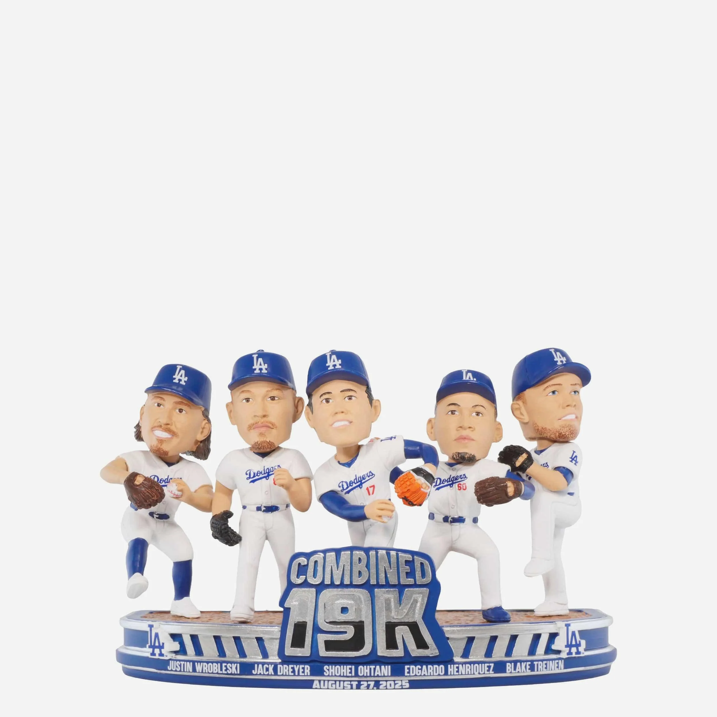 Los Angeles Dodgers 19 Strikeouts Franchise Record Mini Bobblehead Scene