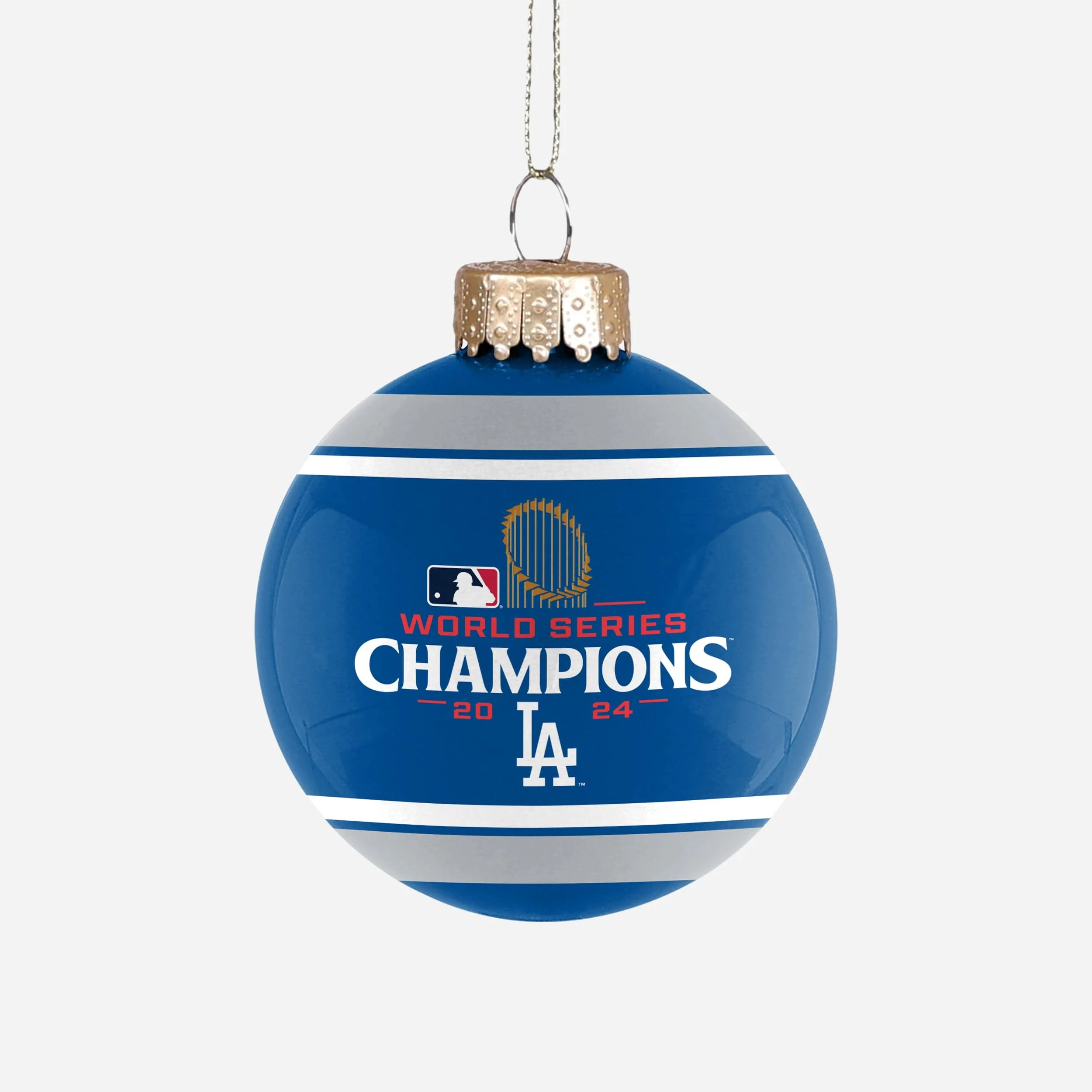 Los Angeles Dodgers 2024 World Series Champions Glass Ball Ornament