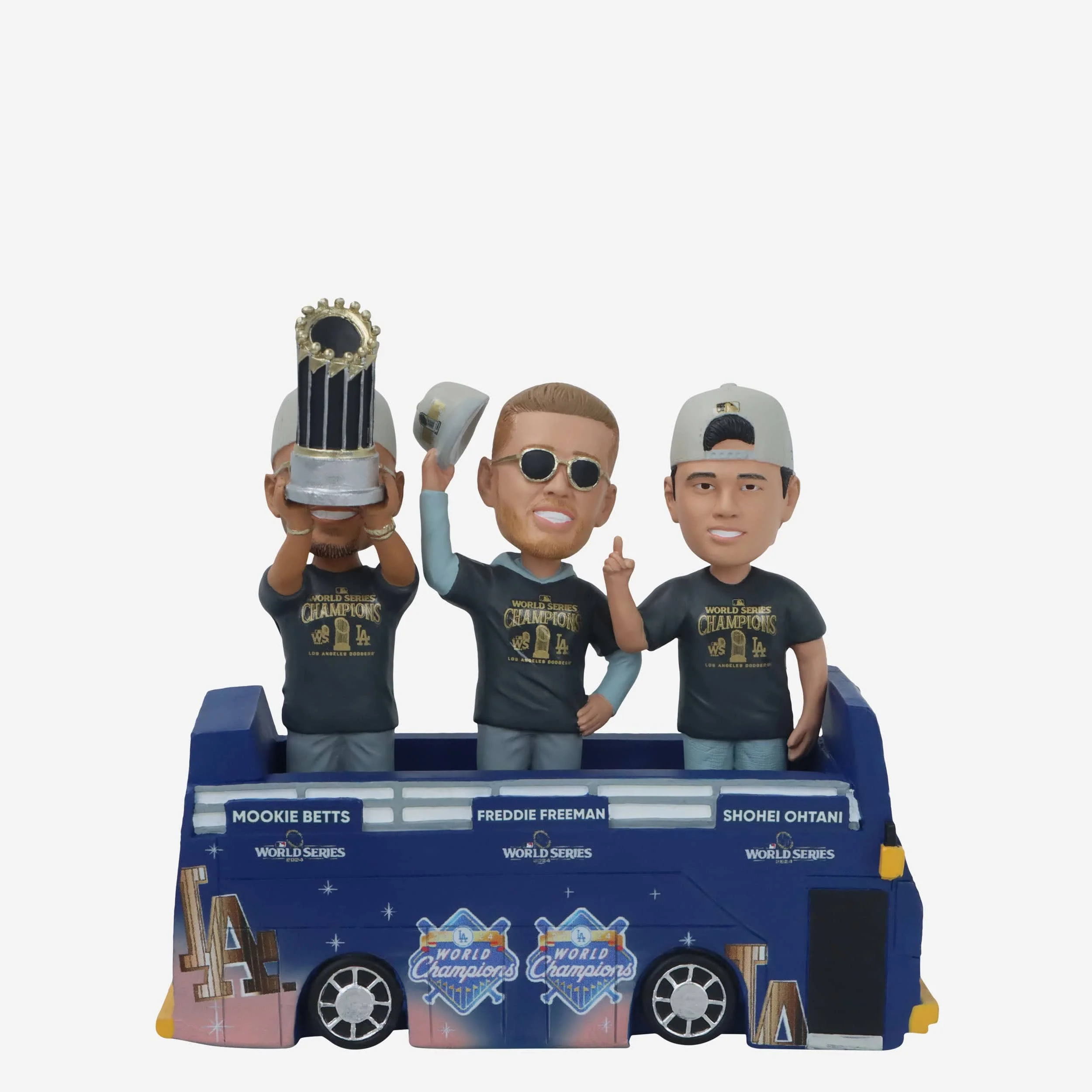 Los Angeles Dodgers 2024 World Series Champions Parade Mini Bobblehead Scene