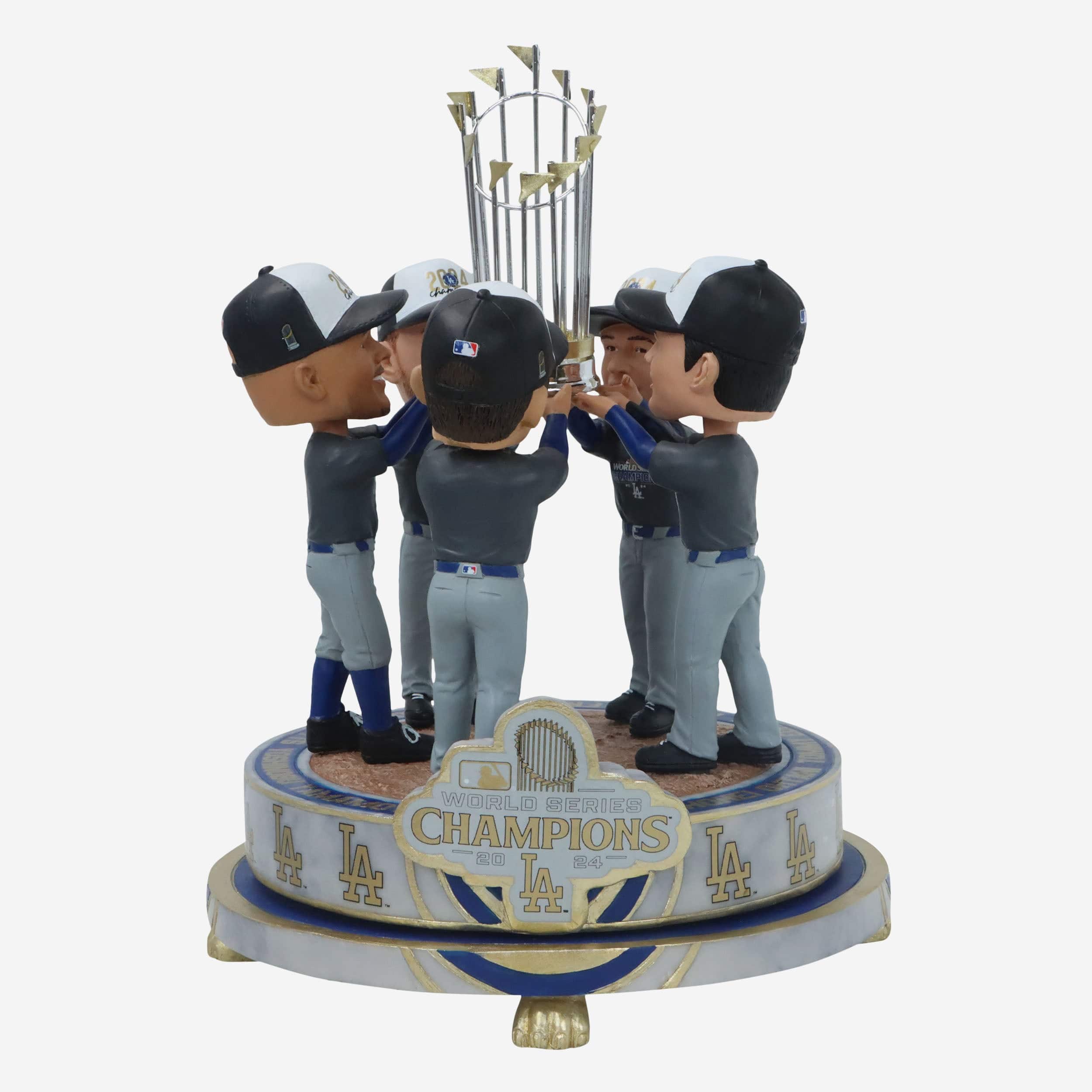 Los Angeles Dodgers 2024 World Series Champions Trophy Spinner Mini Bobblehead Scene