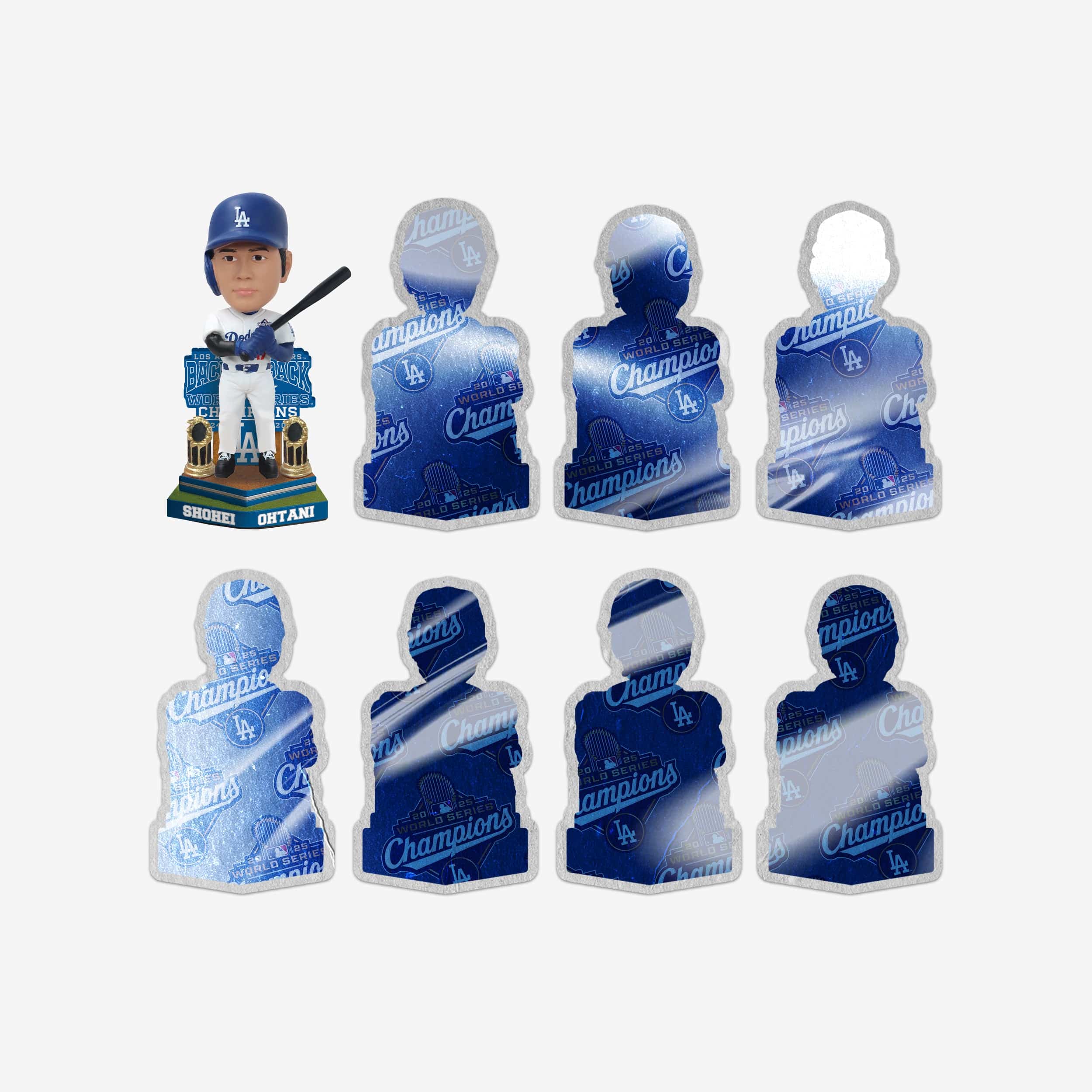 Los Angeles Dodgers 2025 Back To Back World Series Champions Celebration Mini Bobblehead Boxed Set
