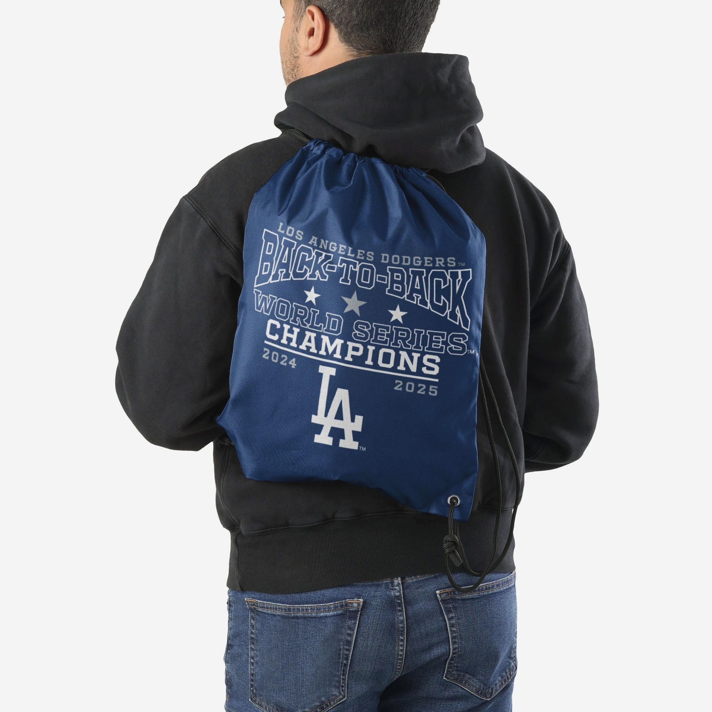 Los Angeles Dodgers 2025 Back To Back World Series Champions Drawstring Backpack - Image 2