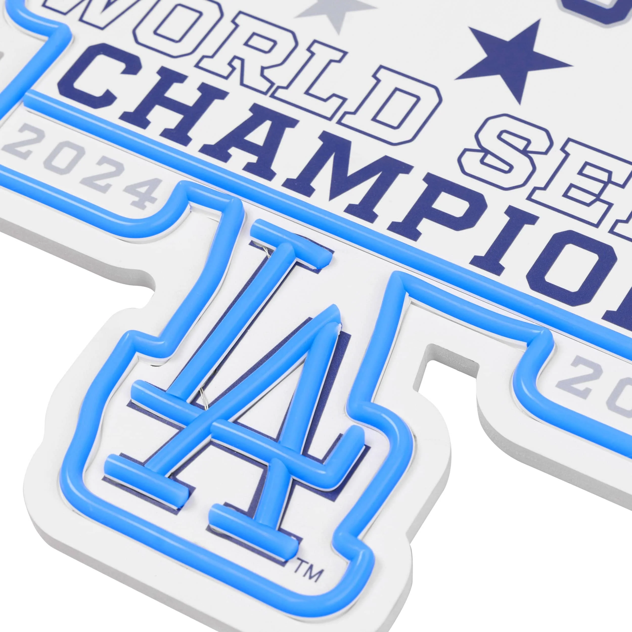 Los Angeles Dodgers 2025 Back To Back World Series Champions Neon Light Up Team Logo Sign - Image 4