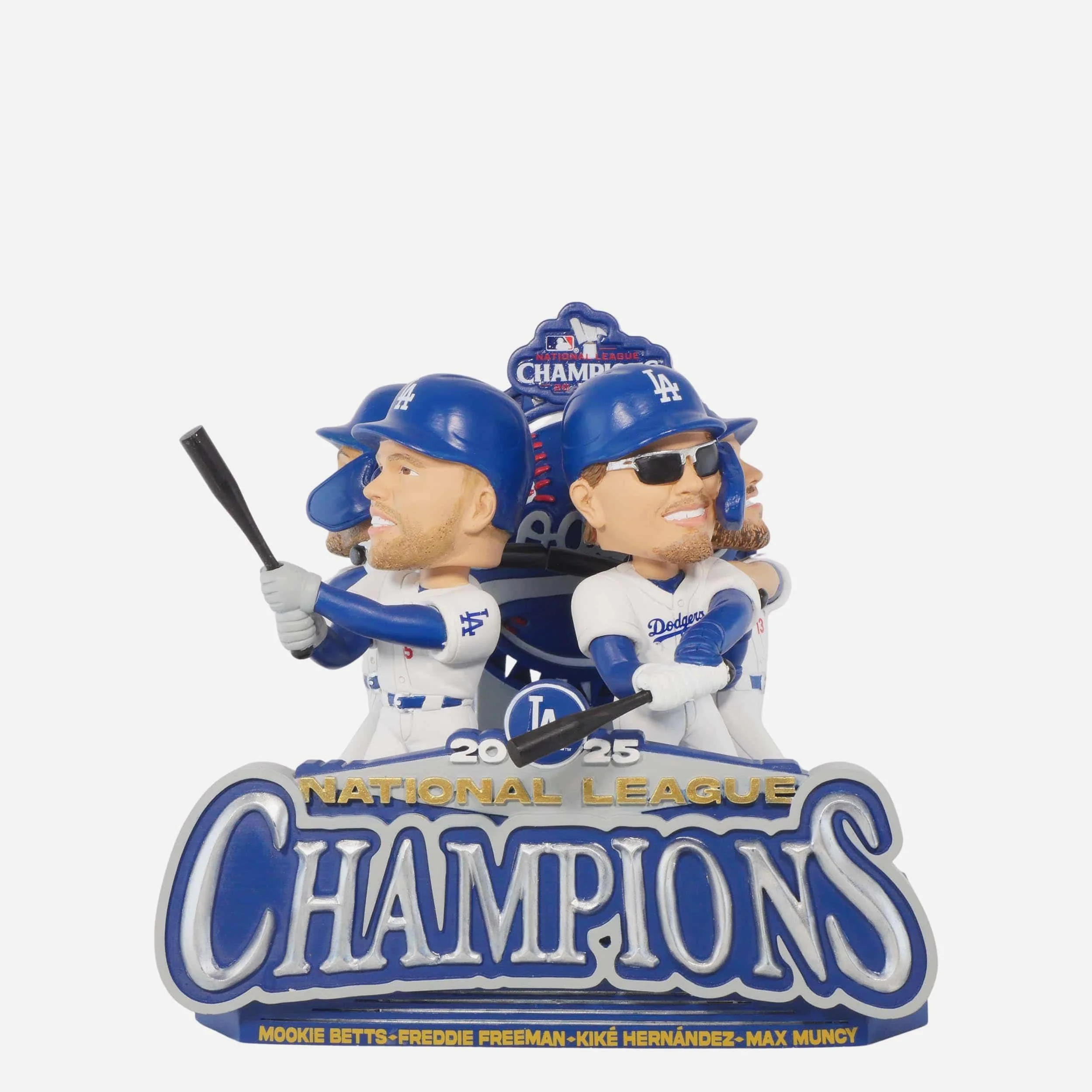 Los Angeles Dodgers 2025 National League Champions Hitters Mini Bobblehead Scene