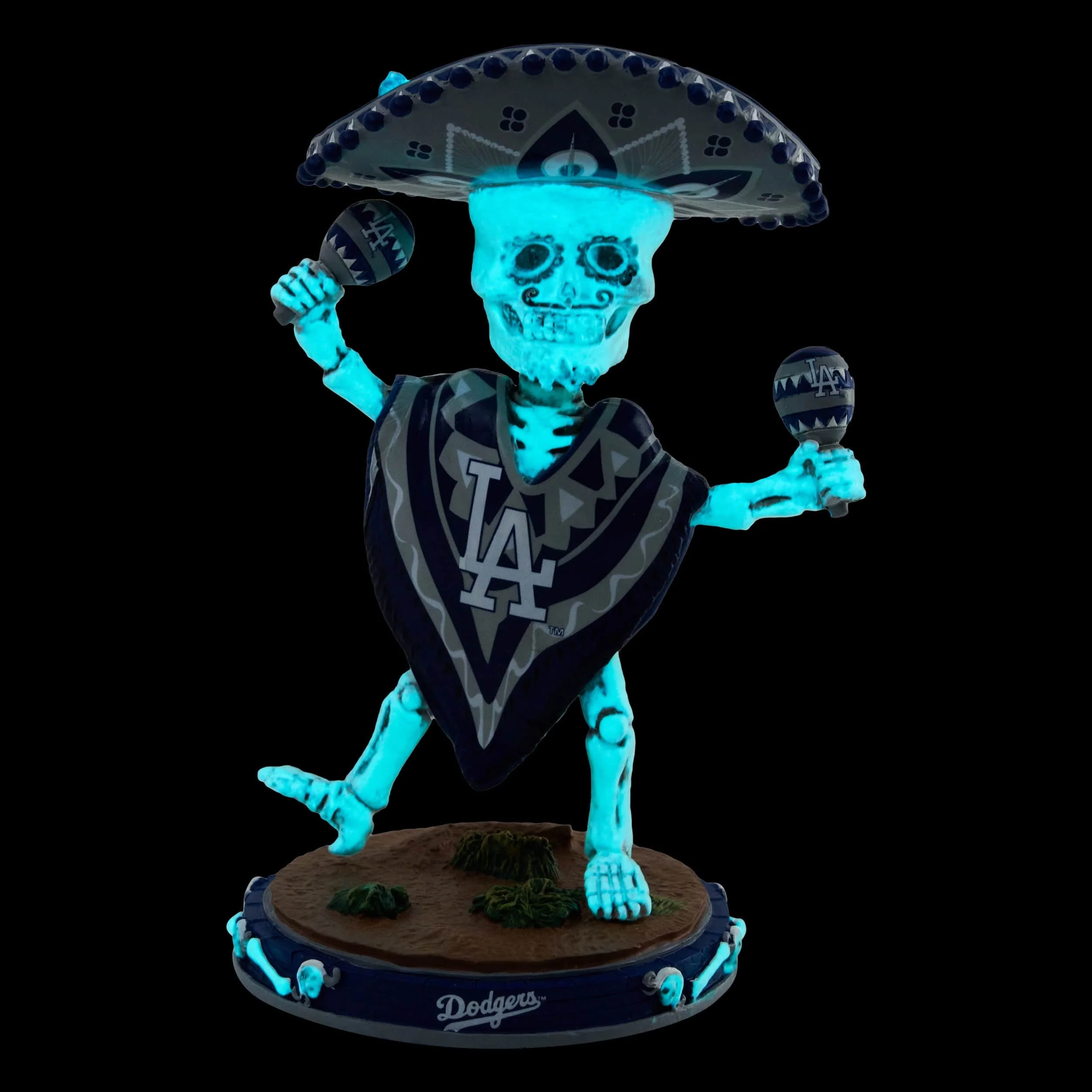 Los Angeles Dodgers Calavera Glow in the Dark Bobblehead - Image 2