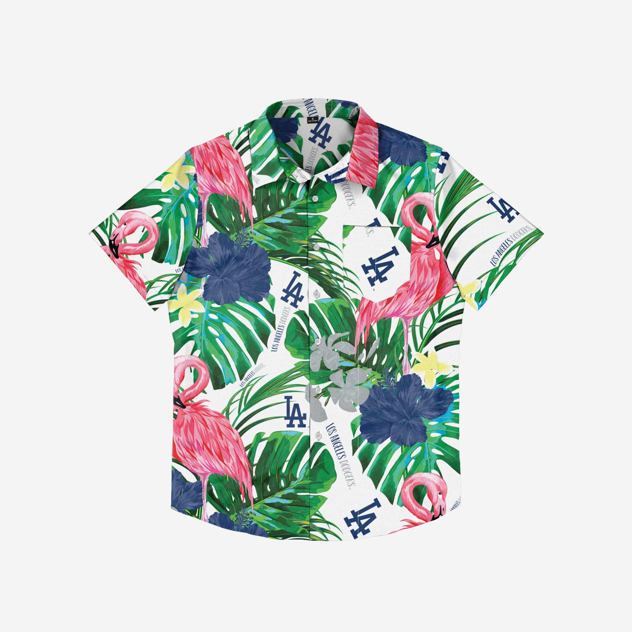 Los Angeles Dodgers Flamingo Button Up Shirt - Image 3