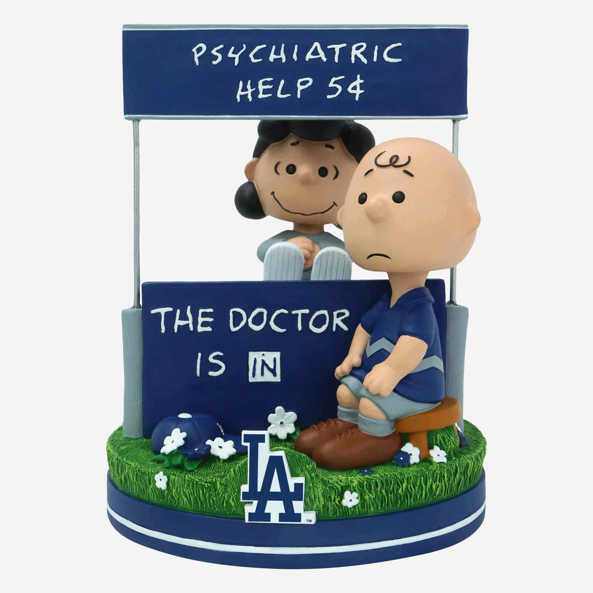Los Angeles Dodgers Lucy & Charlie Brown Peanuts Psychiatry Stand Dual Bobblehead