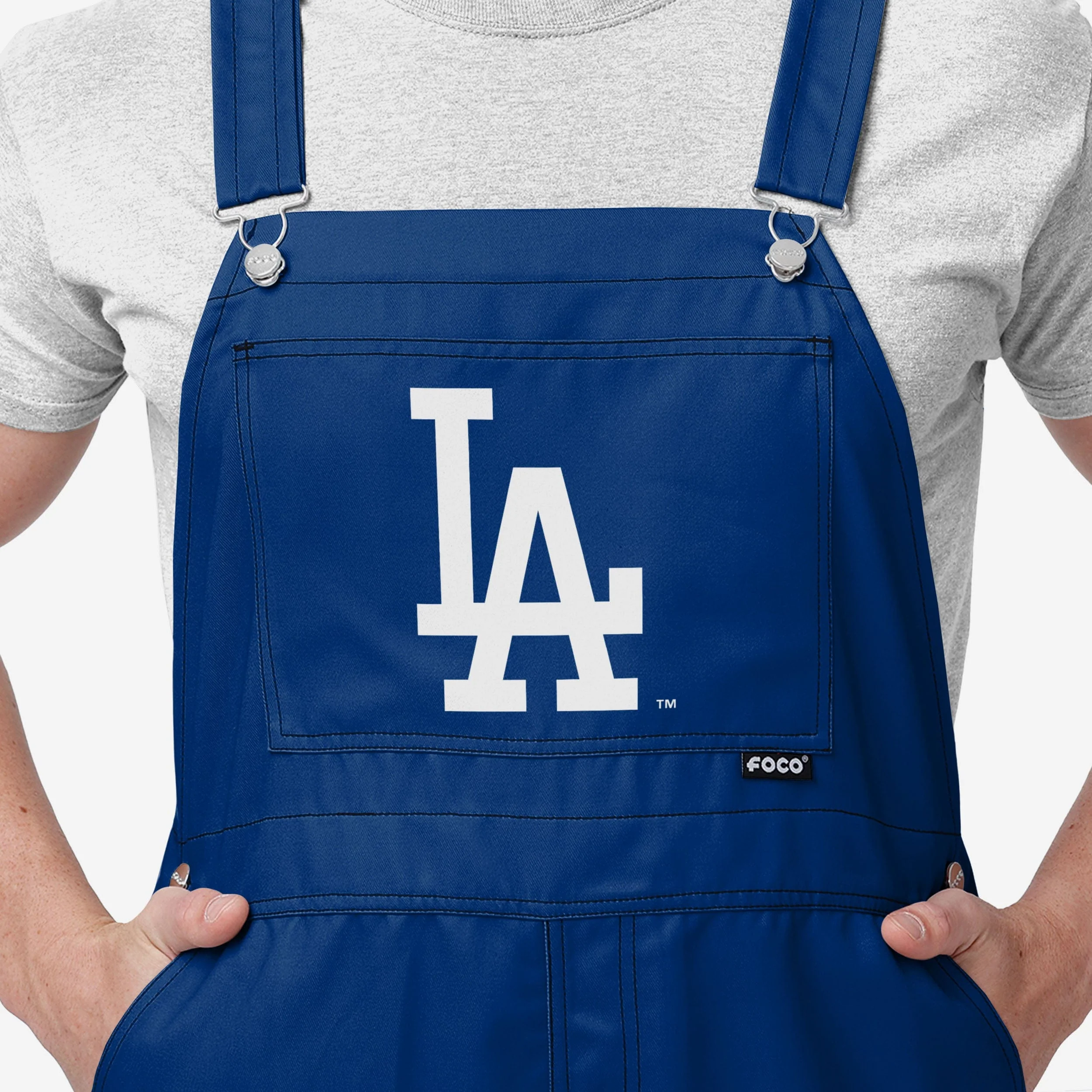 Los Angeles Dodgers Mens Big Logo Bib Overalls - Image 4