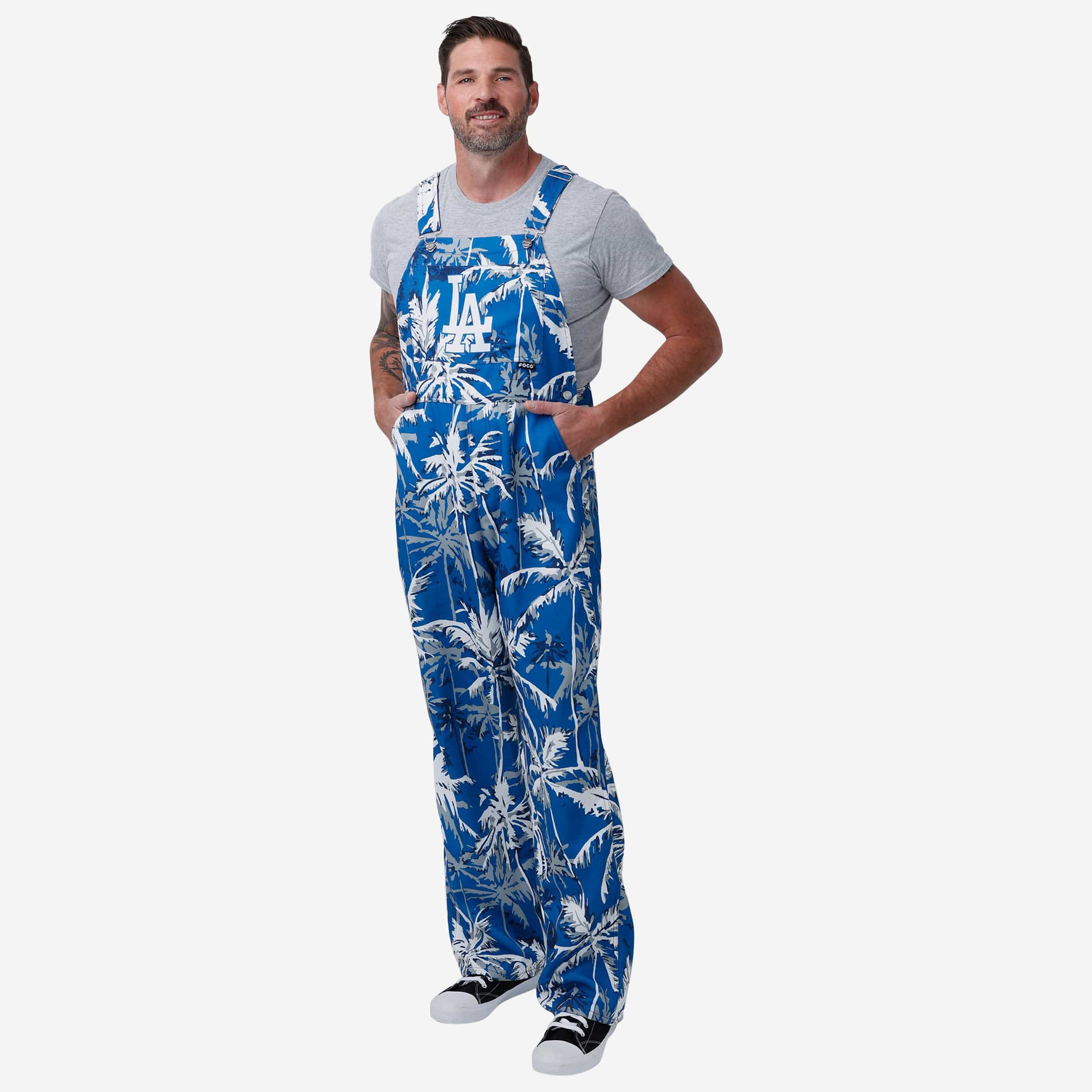 Los Angeles Dodgers Mens Palm Tree Thematic Bib Overalls