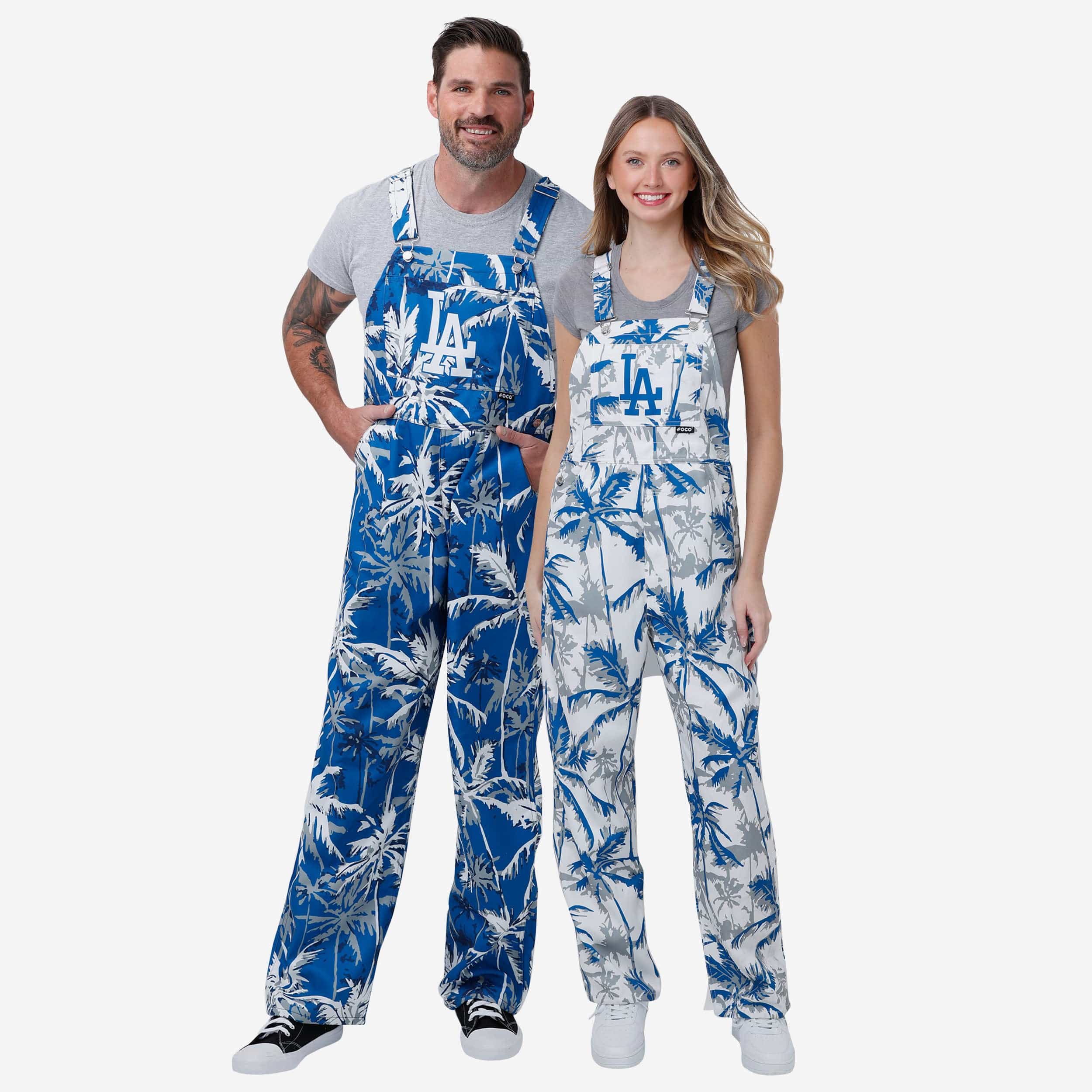 Los Angeles Dodgers Mens Palm Tree Thematic Bib Overalls - Image 3