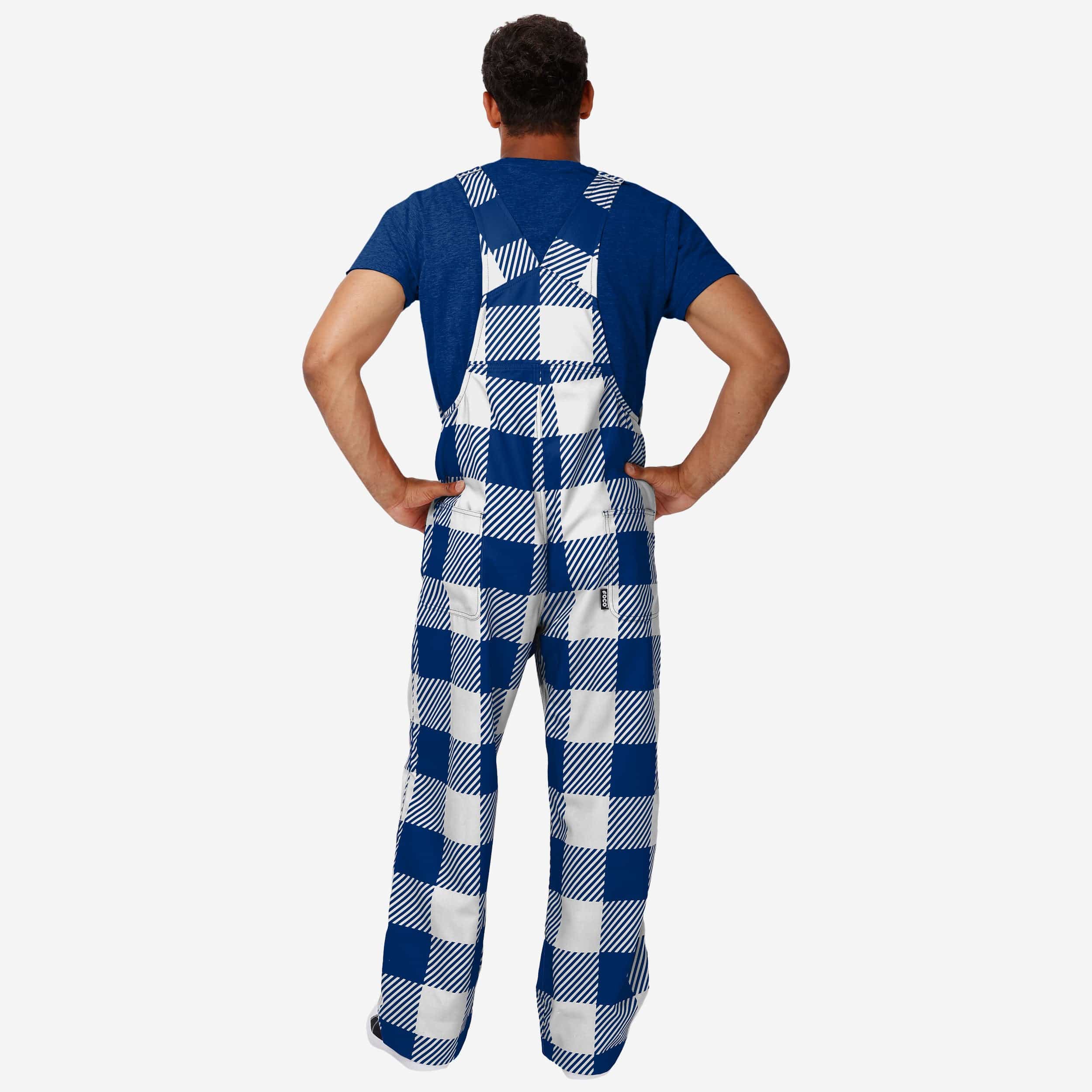 Los Angeles Dodgers Mens Plaid Bib Overalls - Image 2