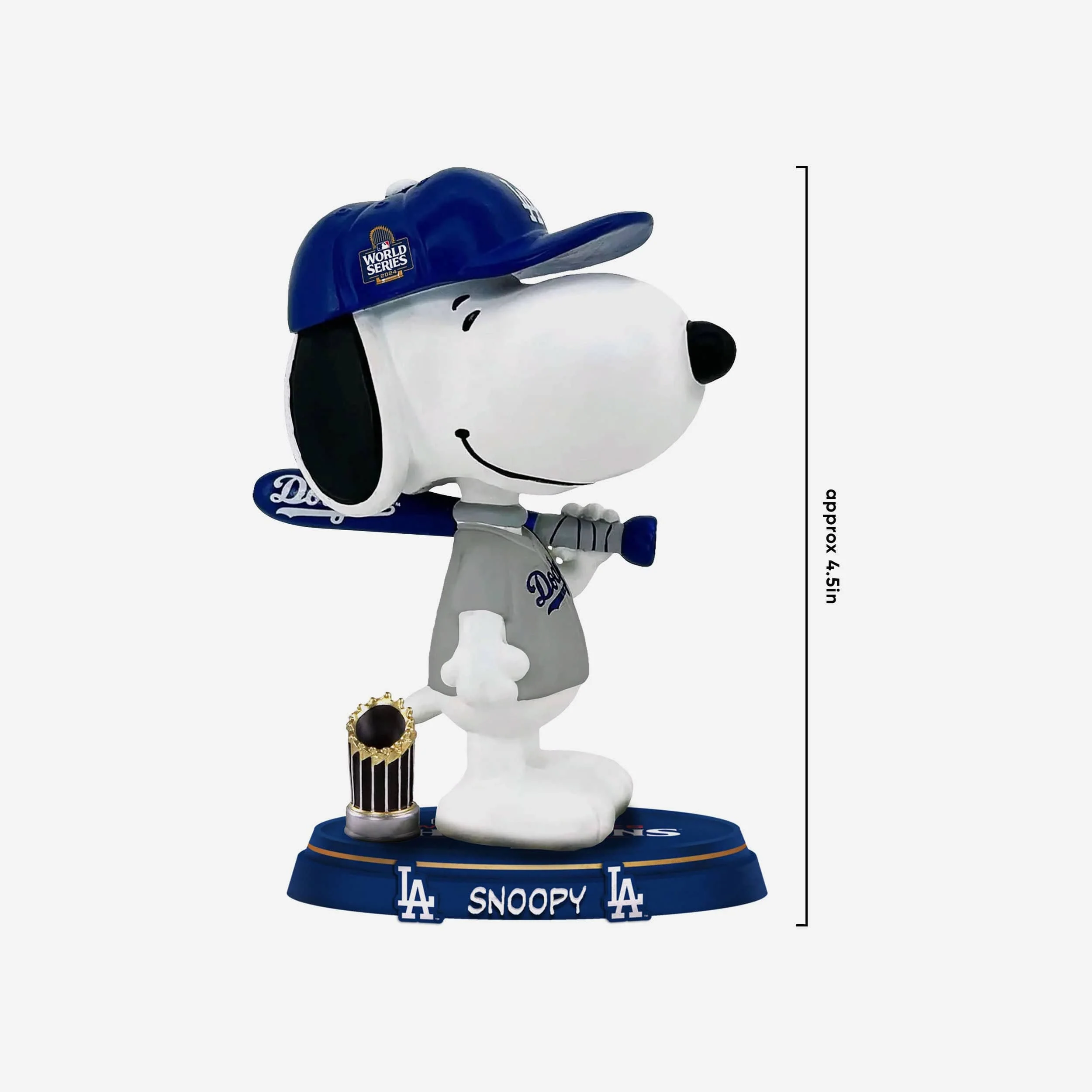 Los Angeles Dodgers Snoopy Peanuts 2024 World Series Champions Mini Bighead Bobblehead - Image 2