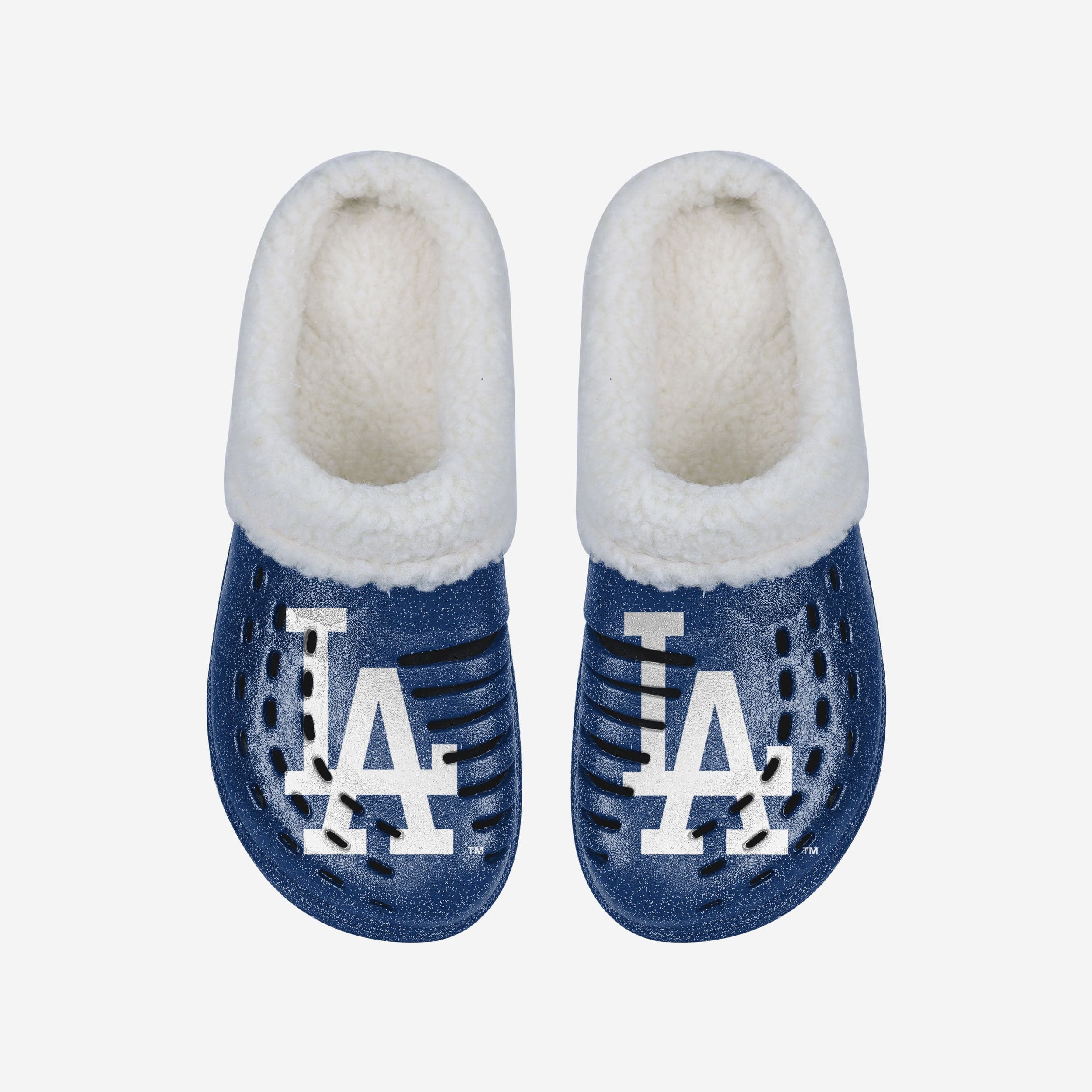 Los Angeles Dodgers Womens Sherpa Lined Glitter Clog - Image 4