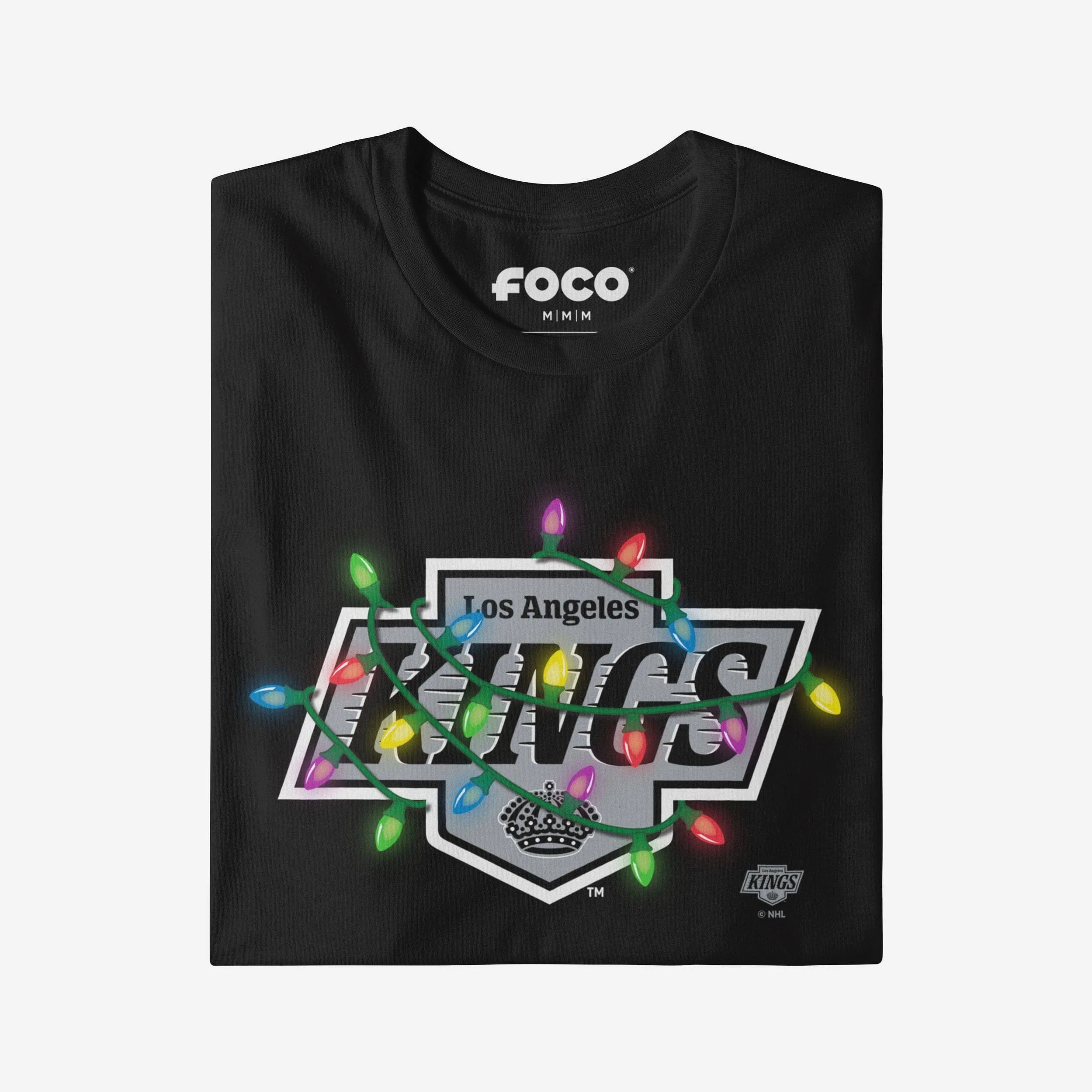 Los Angeles Kings Primary Logo Holiday Lights Long Sleeve T-Shirt - Image 3