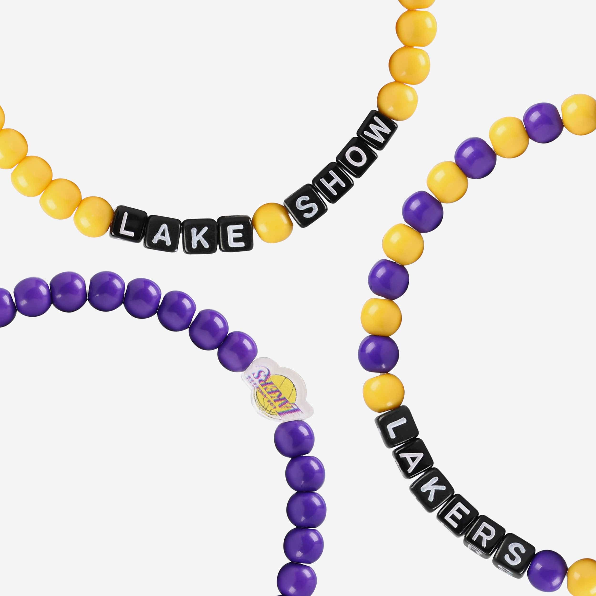Los Angeles Lakers 3 Pack Beaded Friendship Bracelet - Image 2