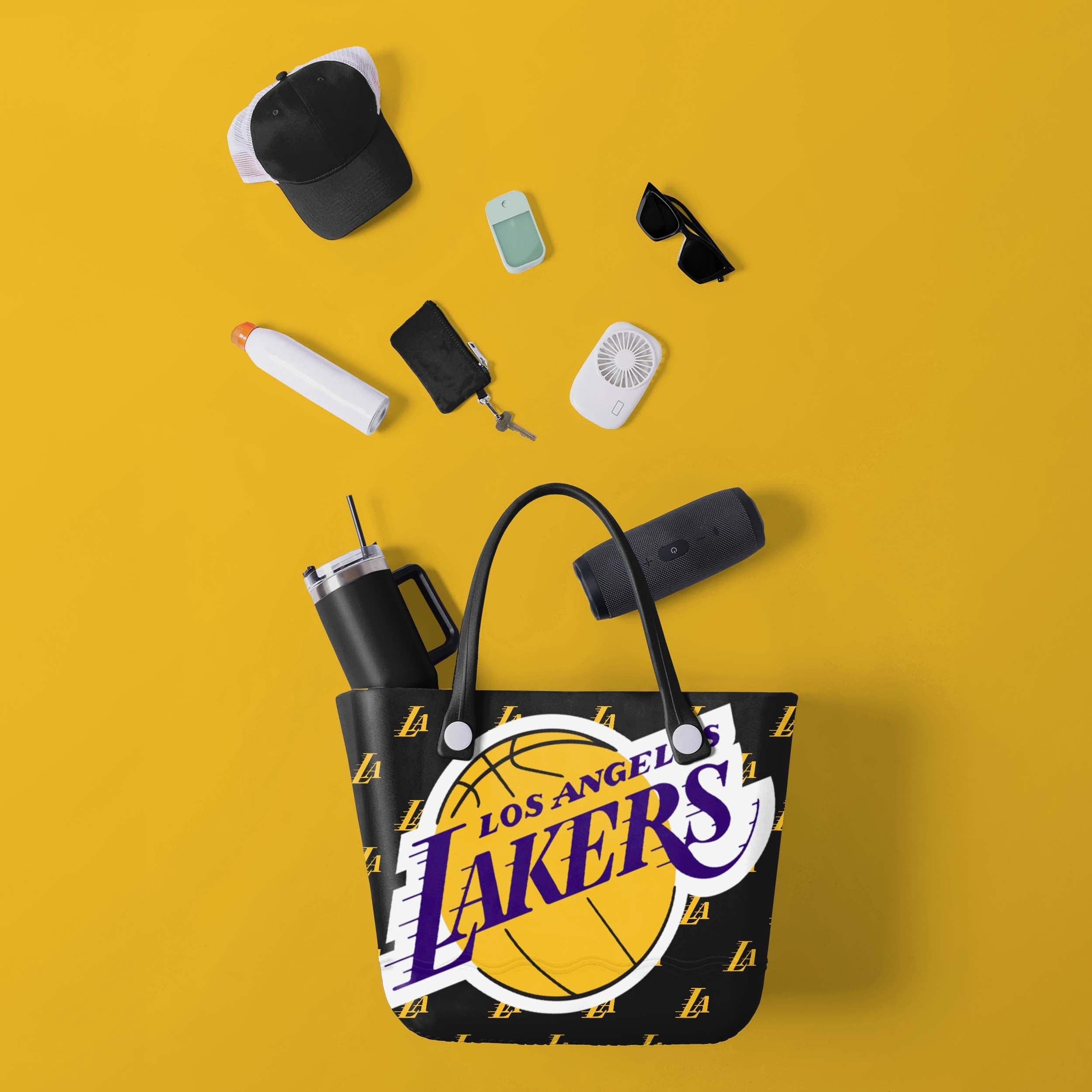 Los Angeles Lakers Big Logo Mini Print Tailgate Tote Bag - Image 2