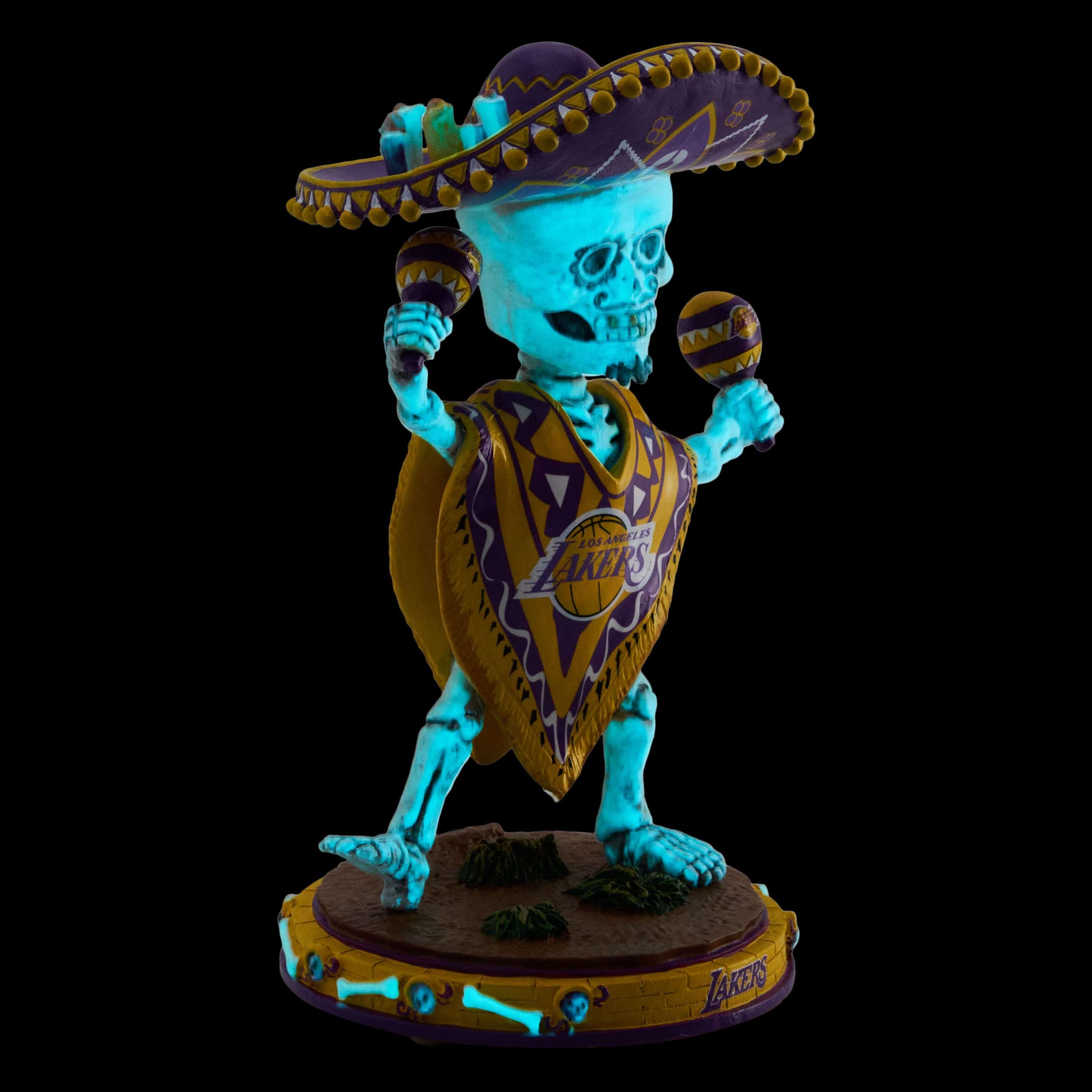 Los Angeles Lakers Calavera Glow in the Dark Bobblehead - Image 6