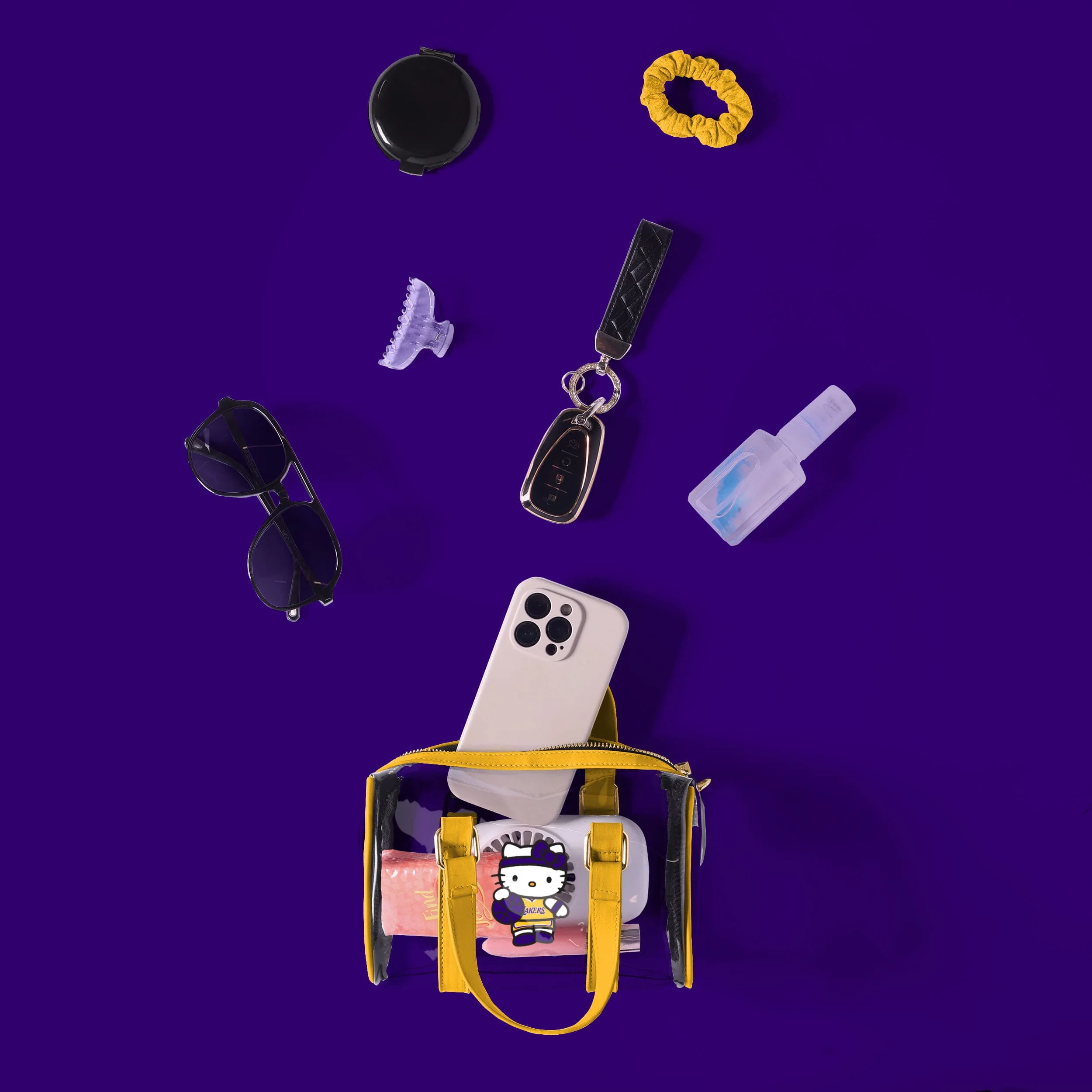 Los Angeles Lakers Hello Kitty® Clear Barrel Bag - Image 3