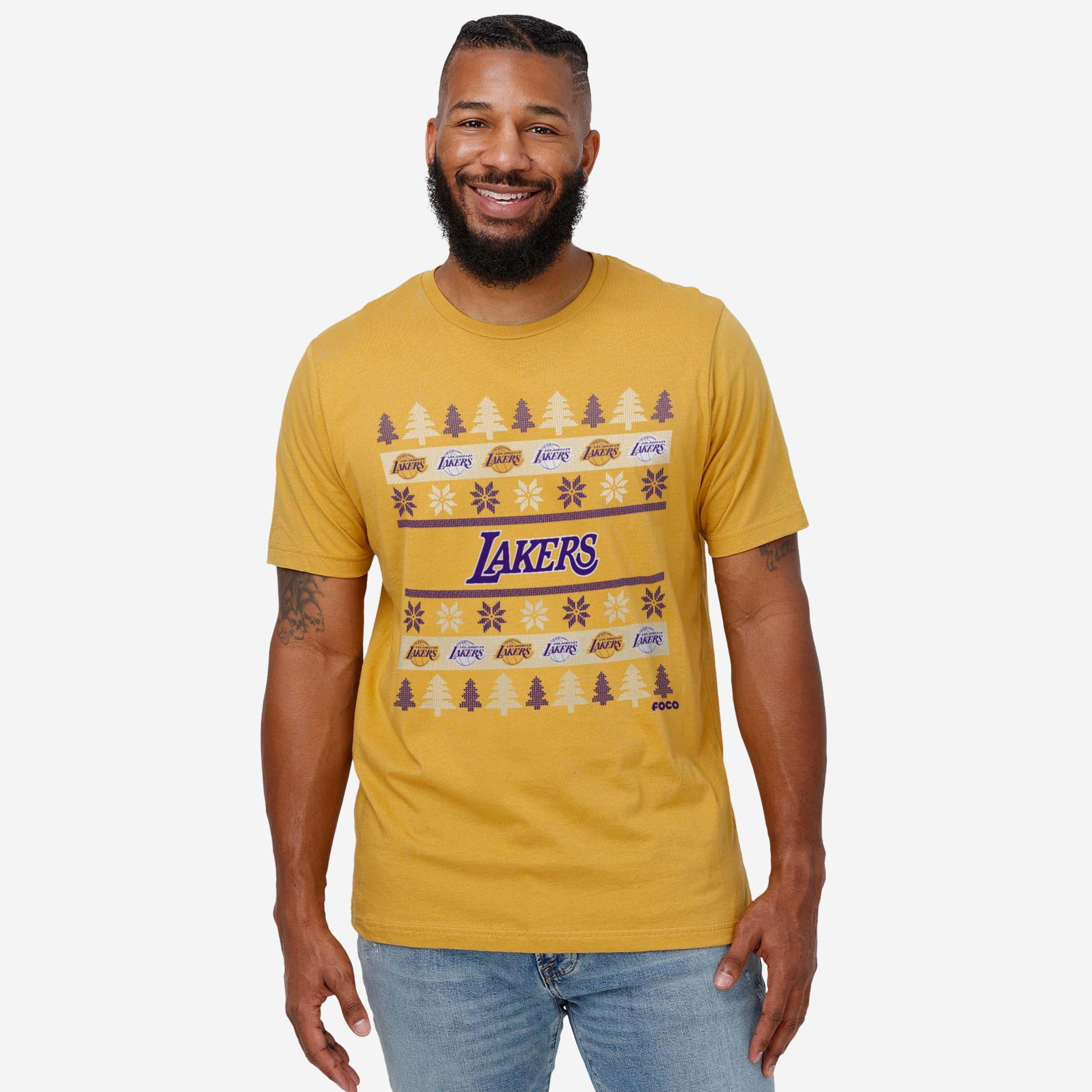Los Angeles Lakers Holiday Sweater T-Shirt - Image 6