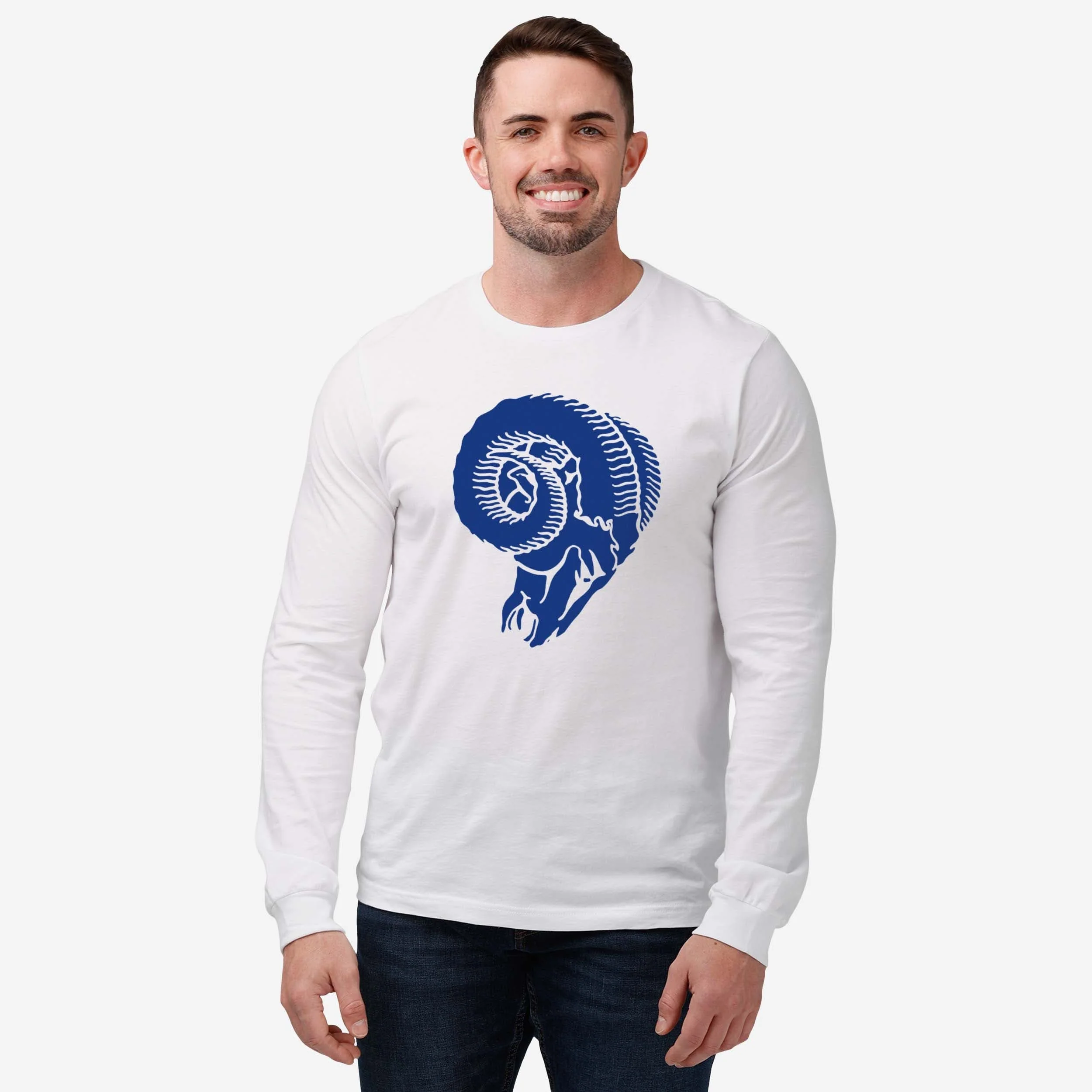 Los Angeles Rams 1966 Retro Logo Long Sleeve T-Shirt - Image 10
