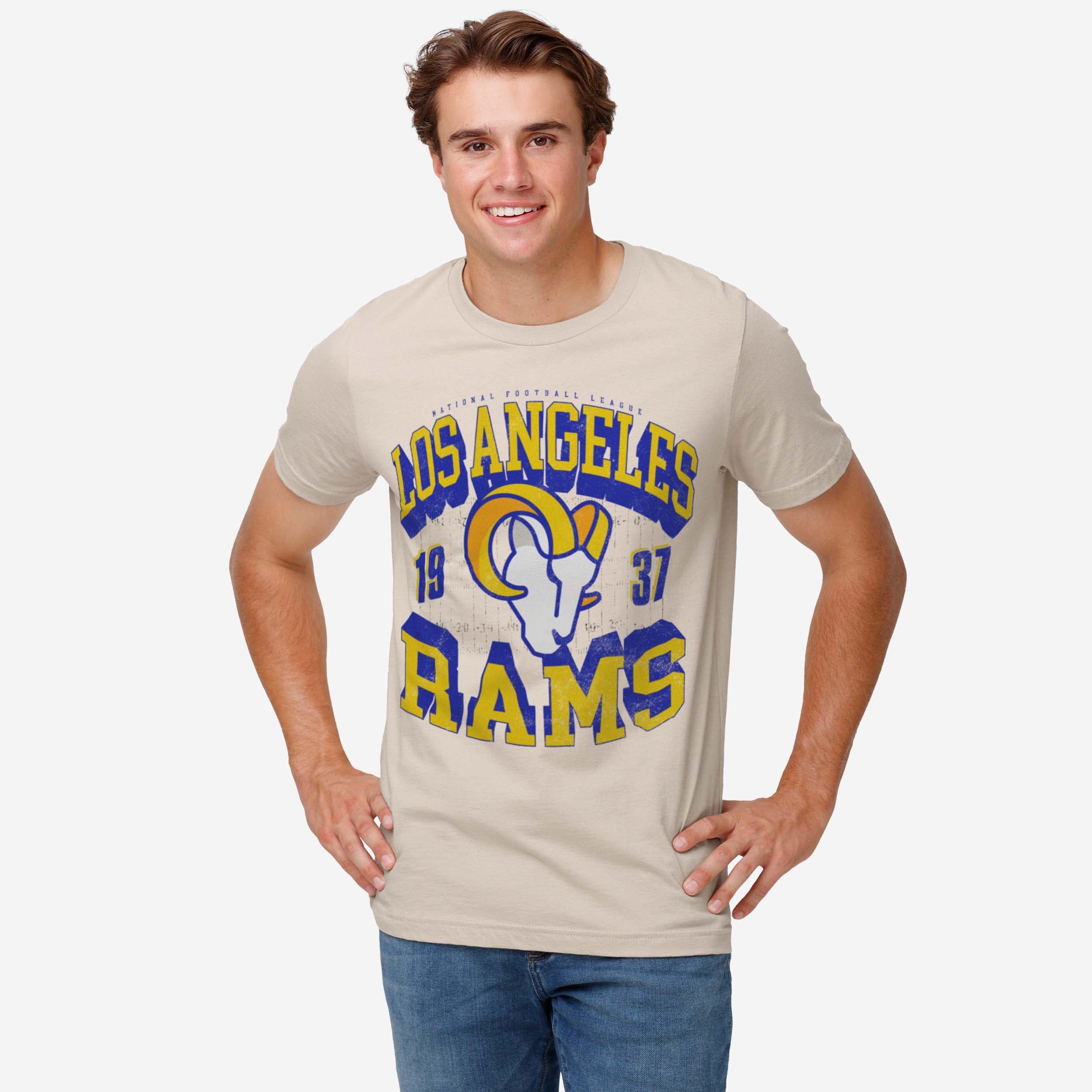 Los Angeles Rams 2020 Retro Field Arched Wordmark T-Shirt - Image 2