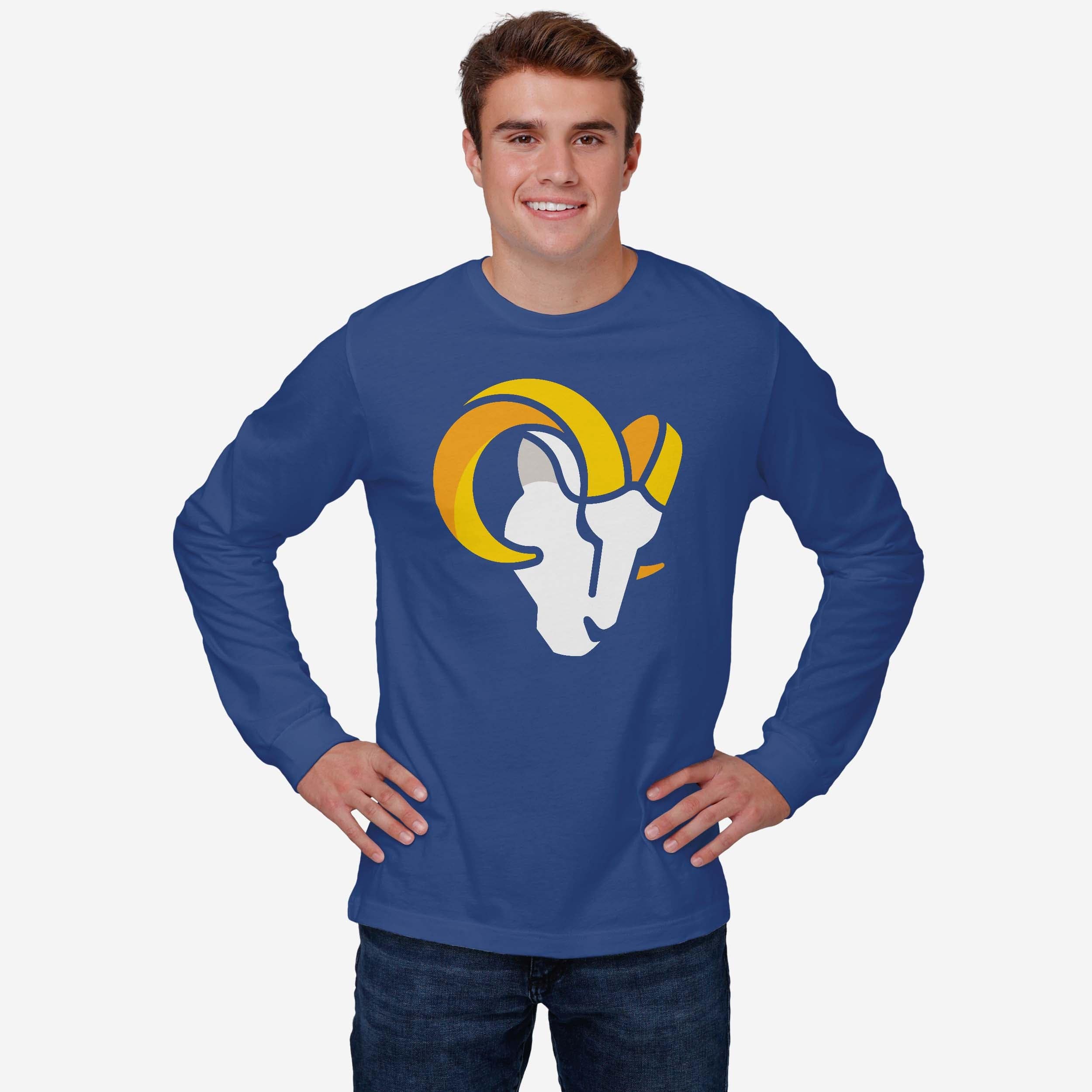 Los Angeles Rams 2020 Retro Primary Logo Long Sleeve T-Shirt - Image 2
