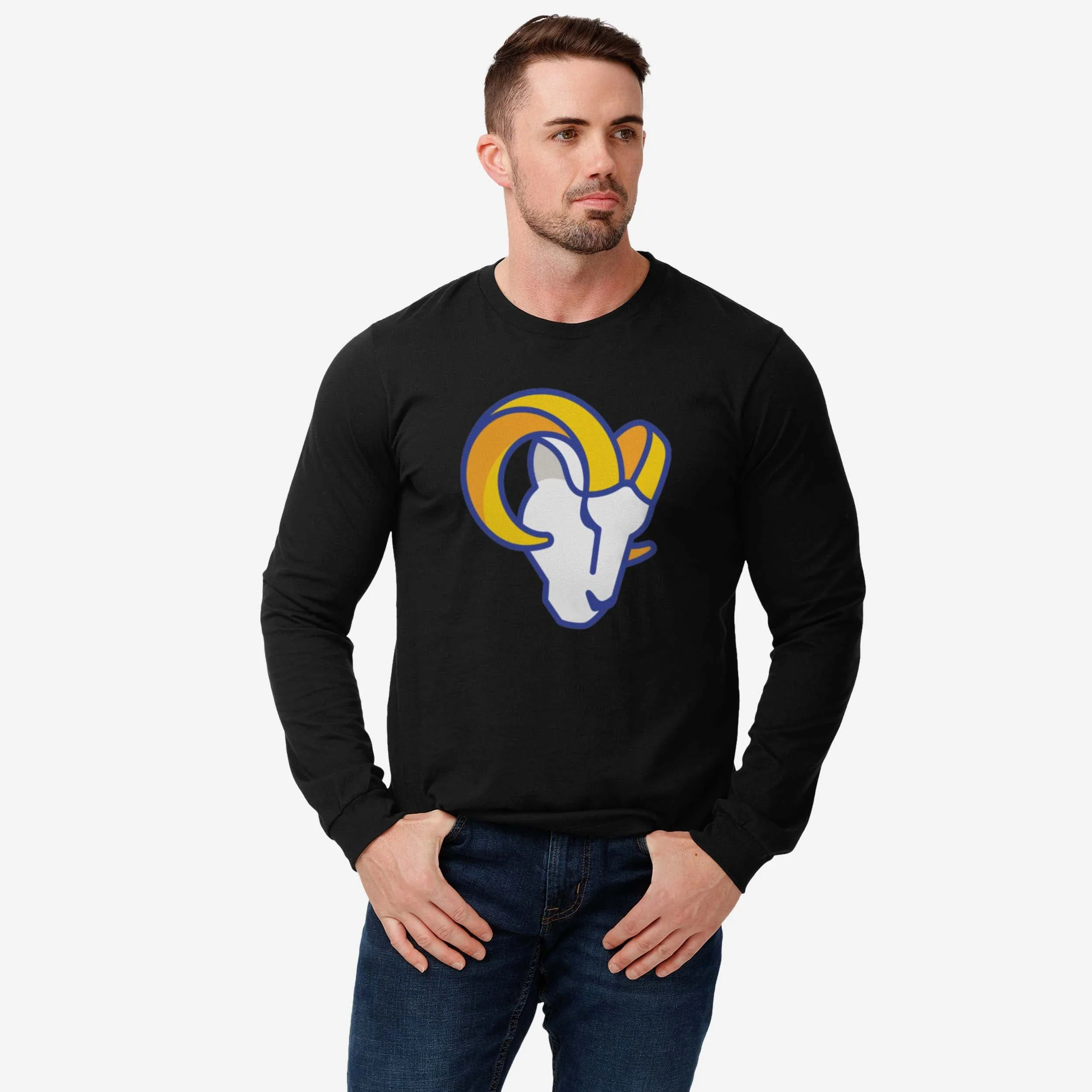 Los Angeles Rams 2020 Retro Primary Logo Long Sleeve T-Shirt - Image 6
