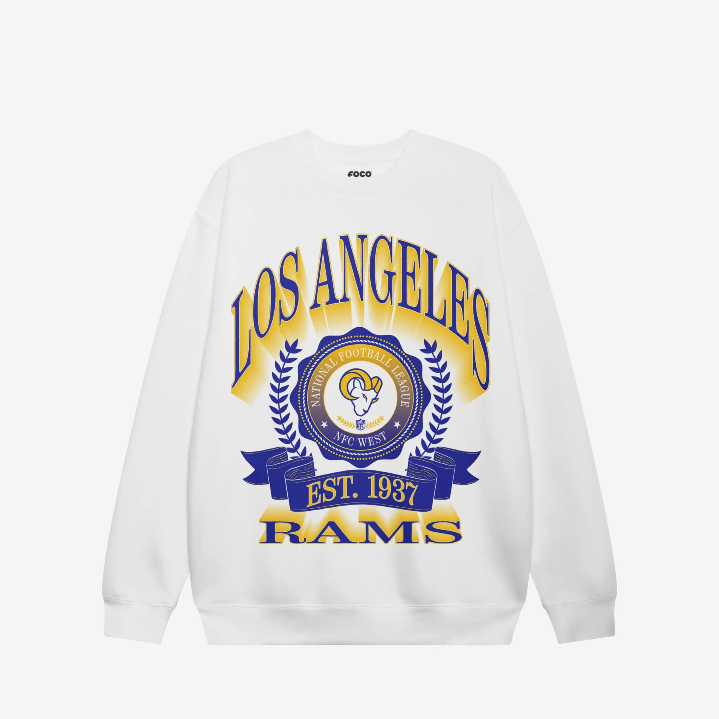 Los Angeles Rams Banner Crest Crew Neck Sweatshirt