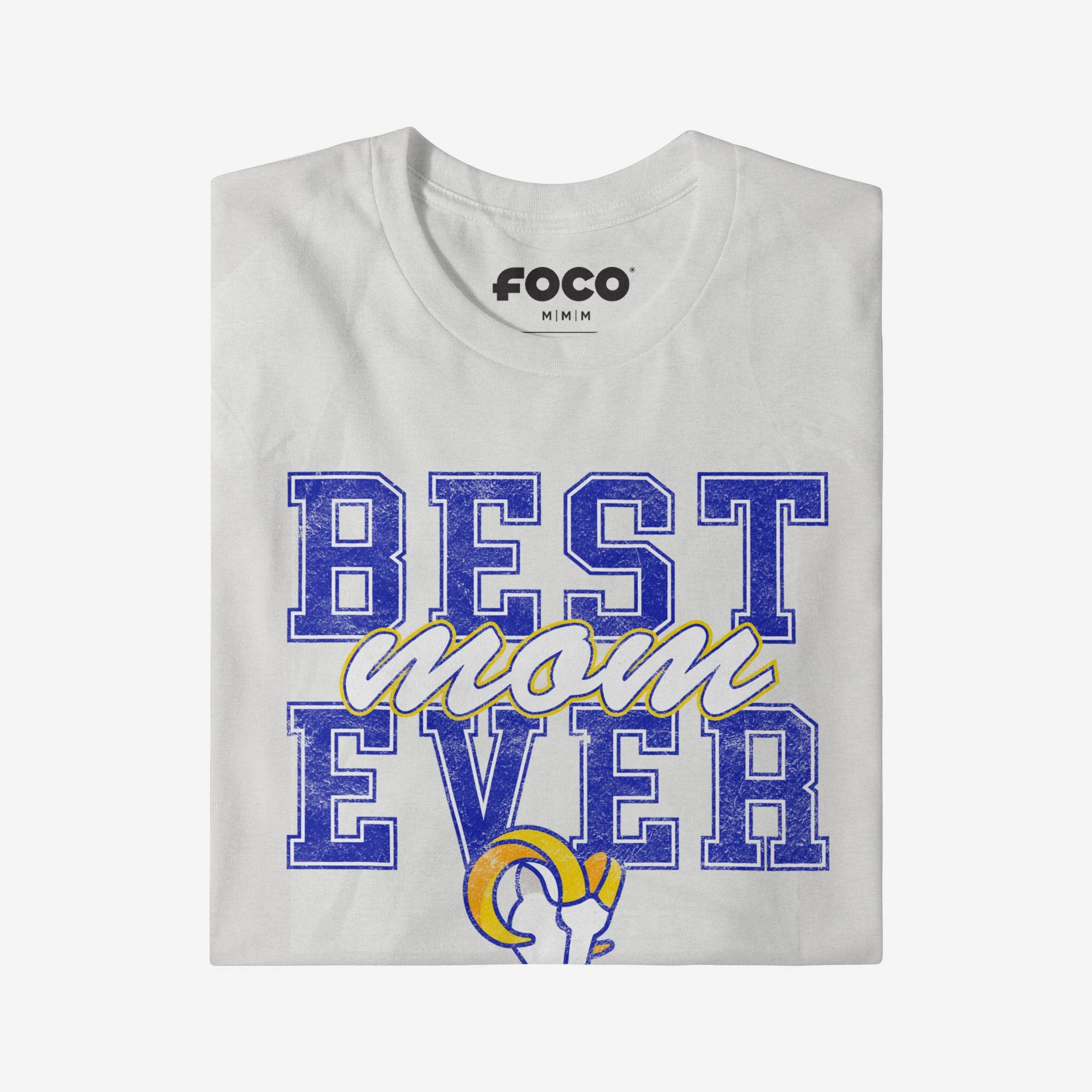 Los Angeles Rams Best Mom Ever Stacked T-Shirt - Image 3
