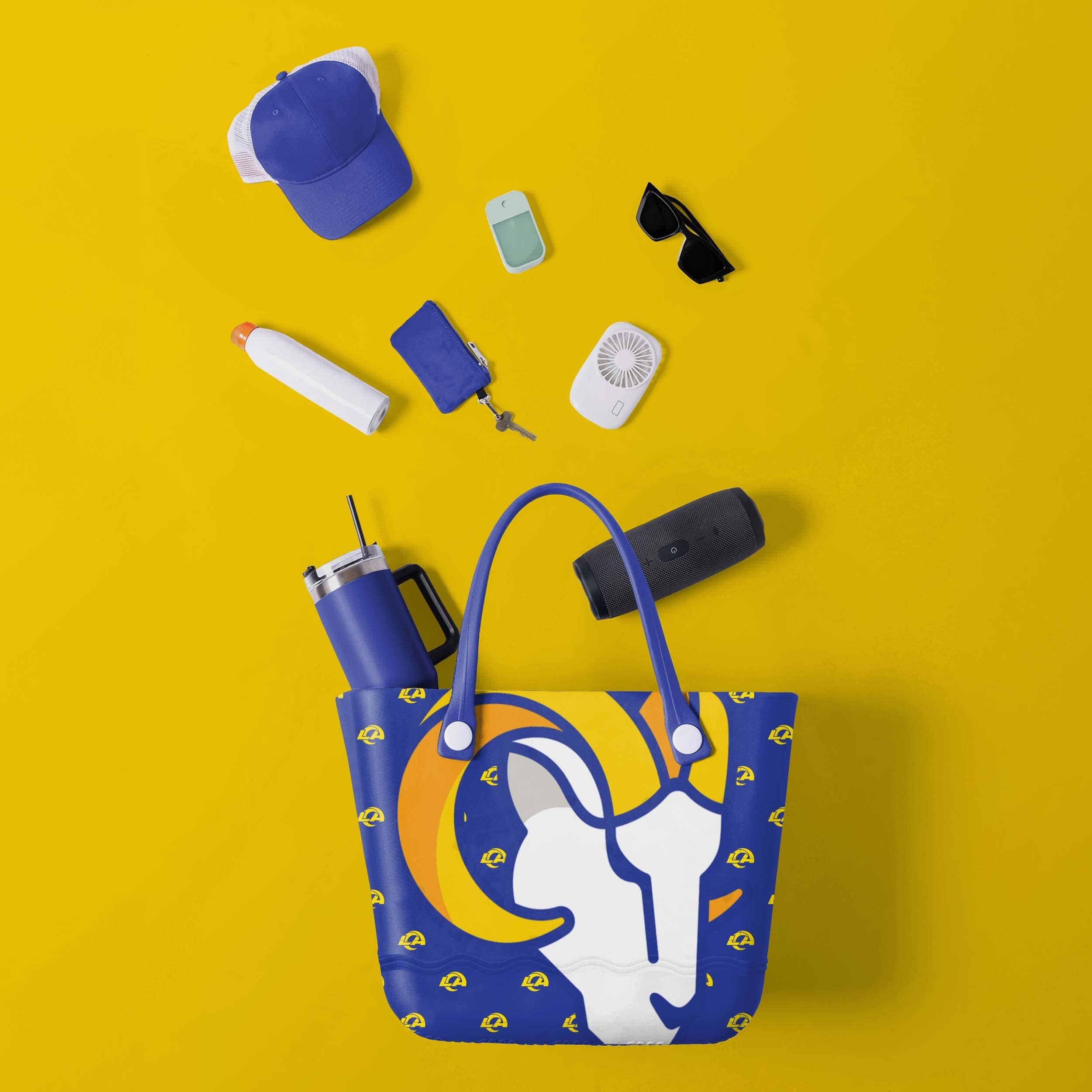 Los Angeles Rams Big Logo Mini Print Tailgate Tote Bag - Image 2