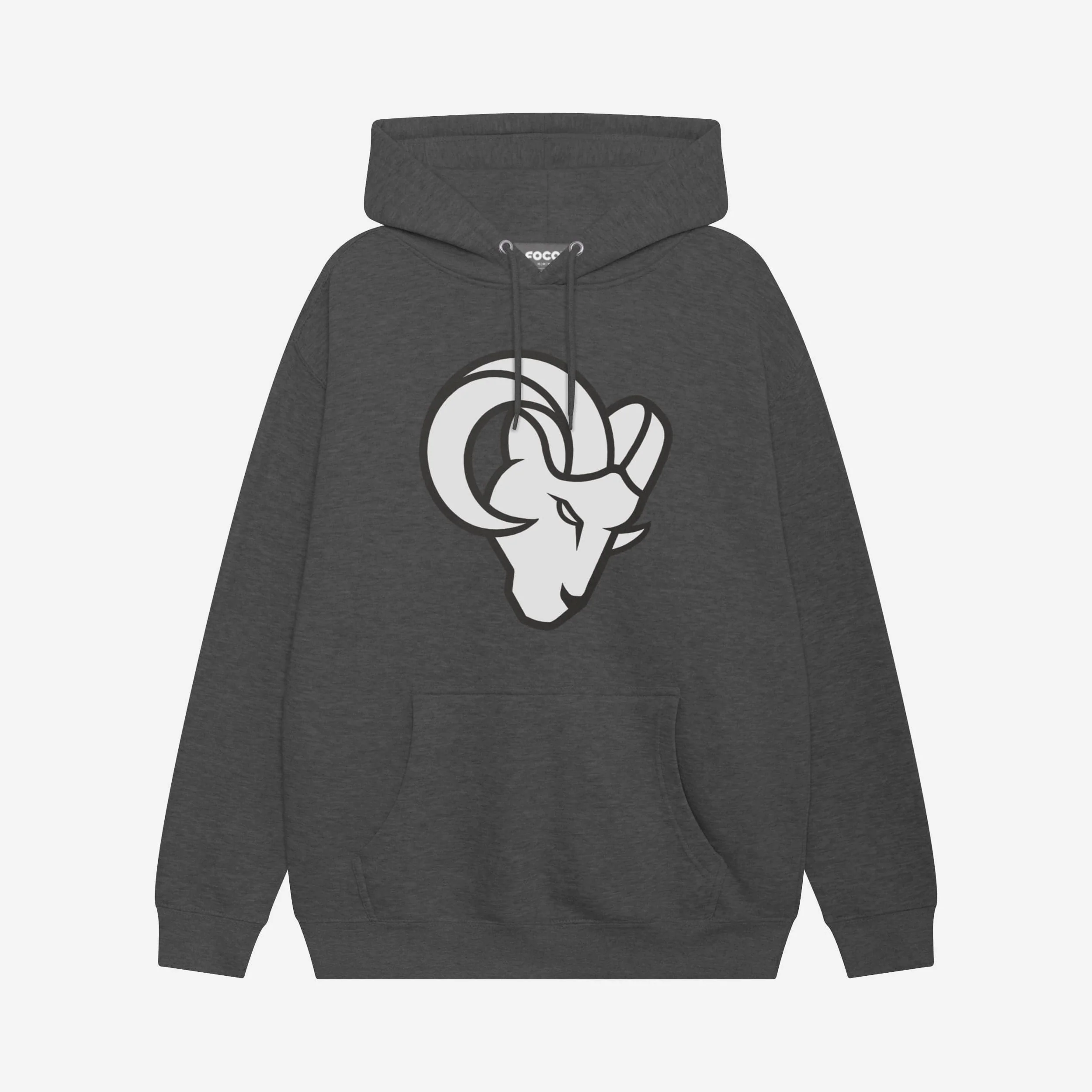 Los Angeles Rams Black & White Primary Logo Hoodie