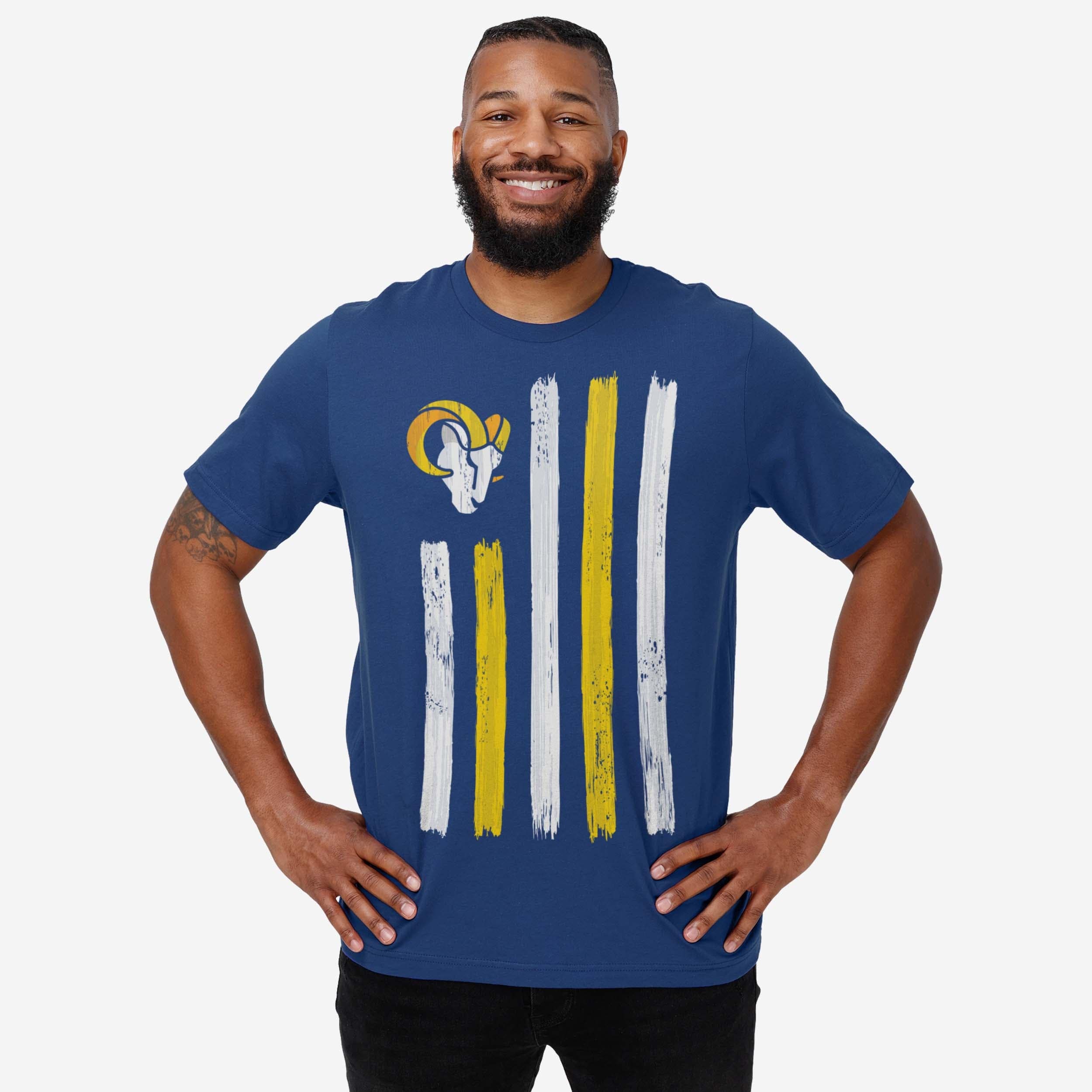 Los Angeles Rams Brushstroke Flag T-Shirt - Image 2