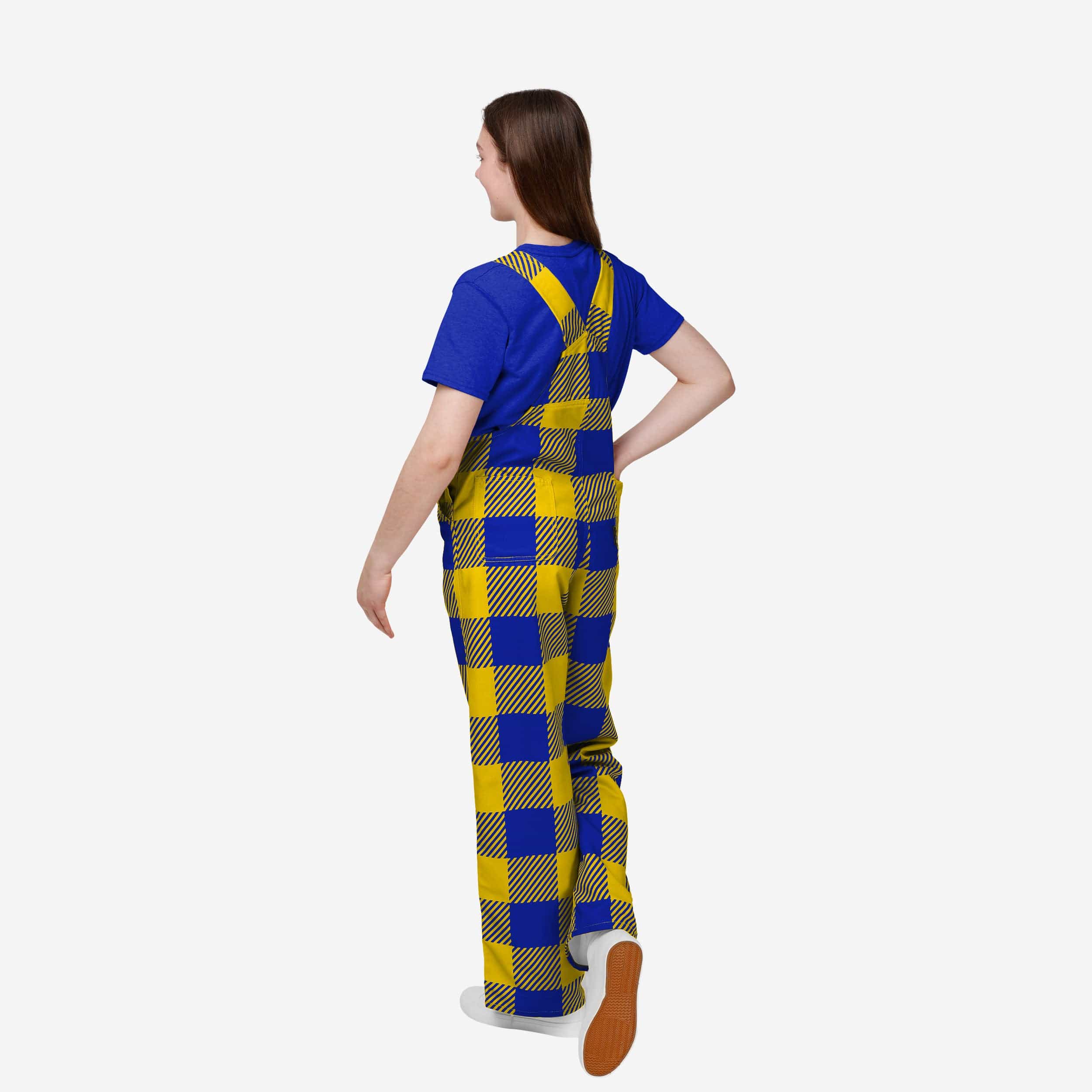 Los Angeles Rams Buffalo Youth Plaid Bib Overalls - Image 2
