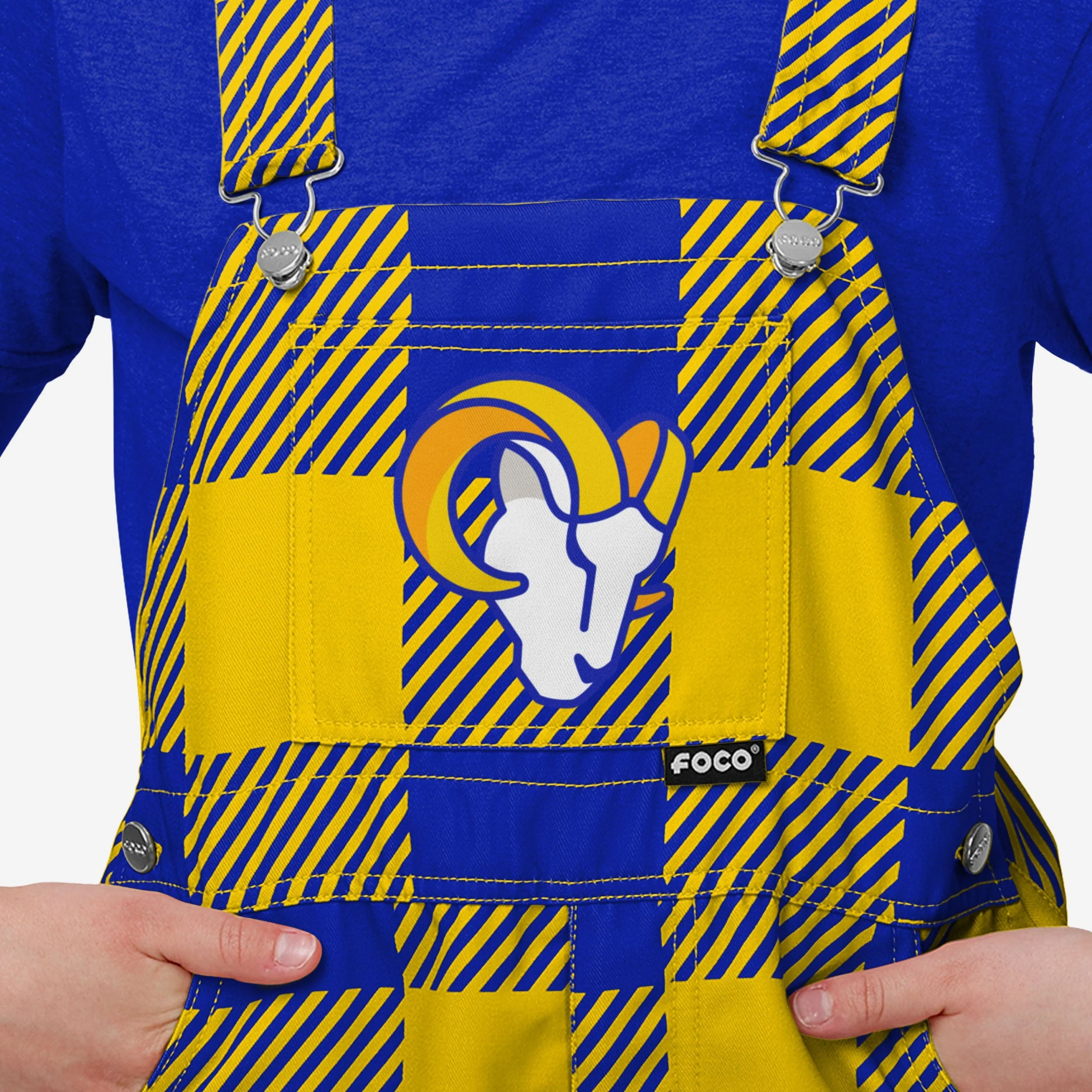 Los Angeles Rams Buffalo Youth Plaid Bib Overalls - Image 3