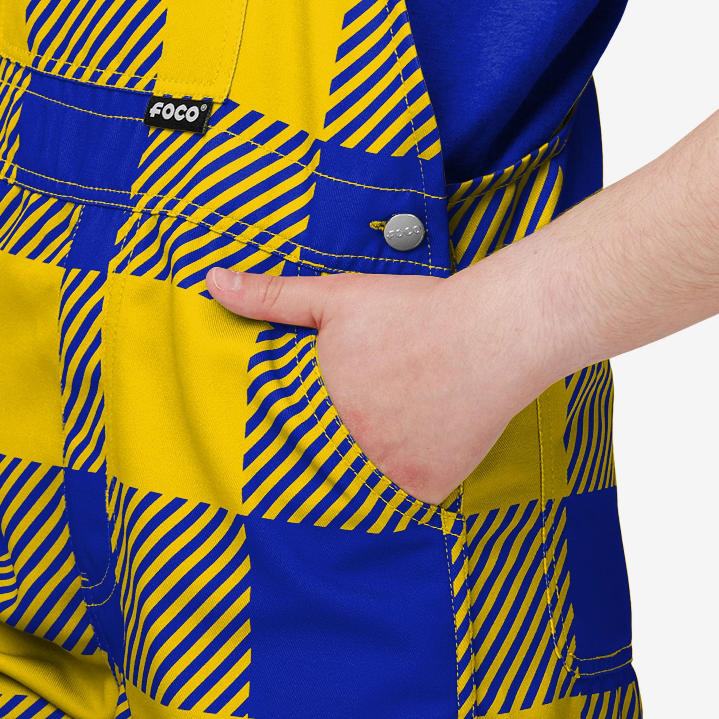 Los Angeles Rams Buffalo Youth Plaid Bib Overalls - Image 4